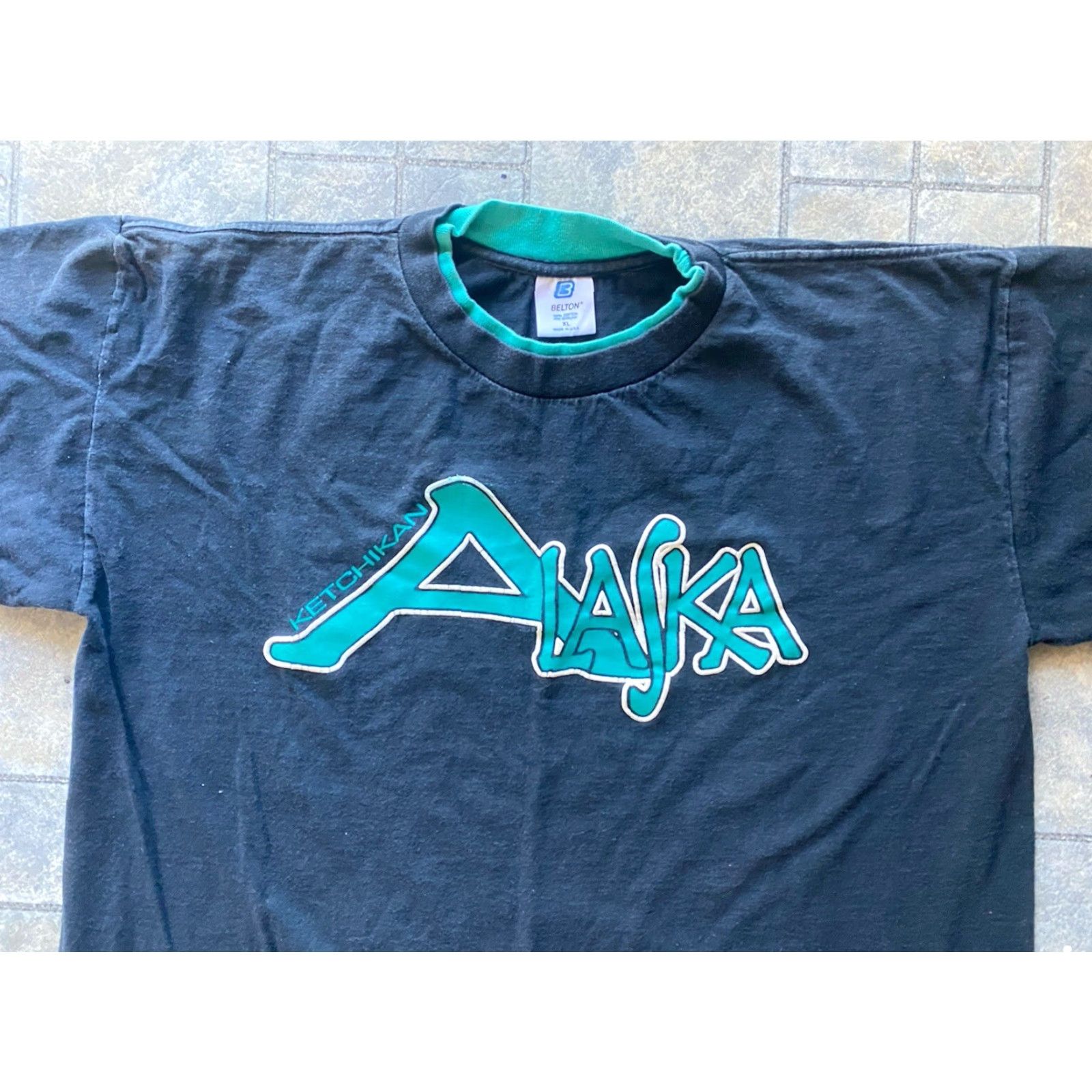 Vintage VINTAGE Belton T-Shirt Men XL Black Single Stitch Alaska Ketchikan Men’s XL Black Size US XL / EU 56 / 4 - 5 Thumbnail