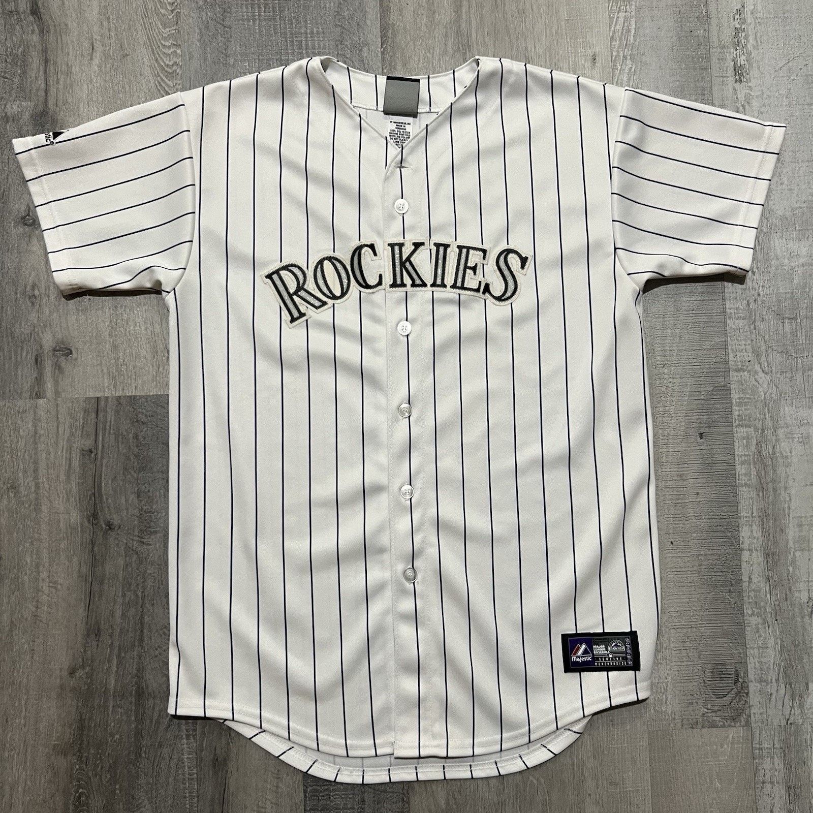 Majestic Colorado Rockies White MLB Baseball Jersey Stewart Pinstripe Size US S / EU 44-46 / 1 - 1 Thumbnail
