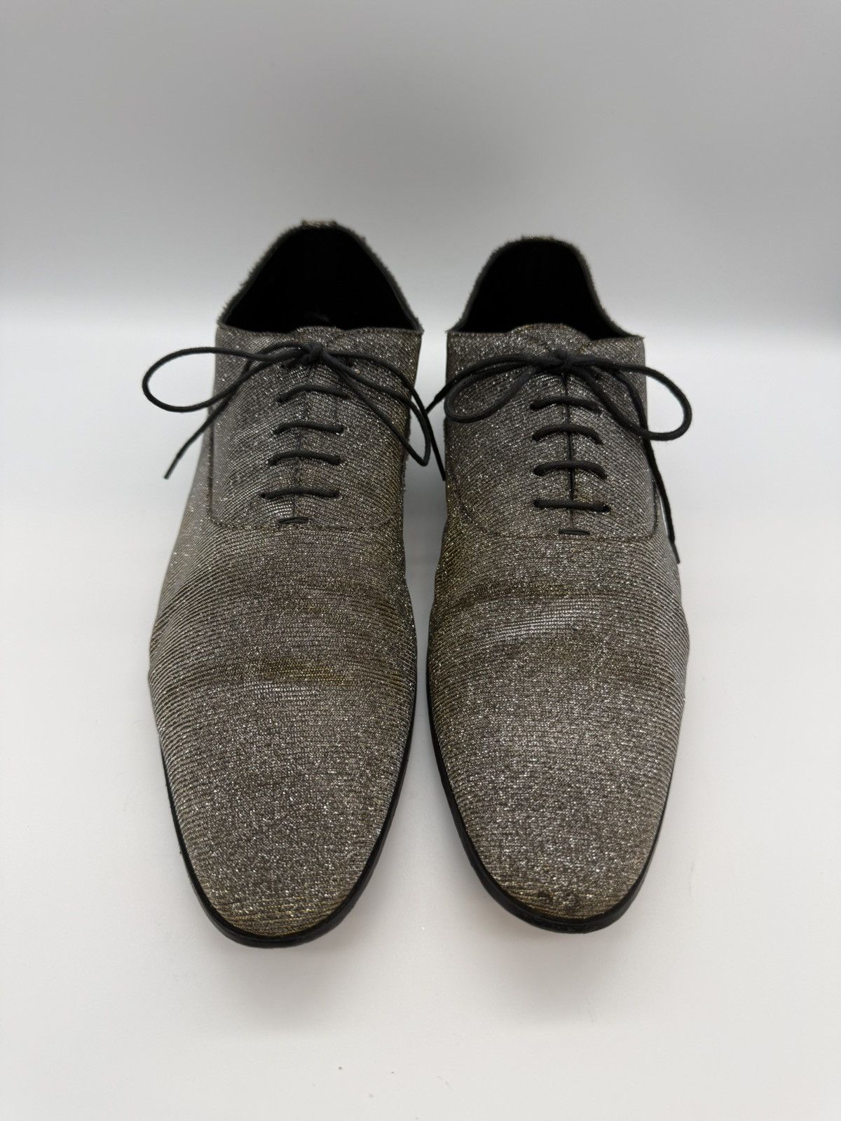 Saint Laurent Paris SAINT LAURENT PARIS-Gold/Silver Lurex Metallic Oxford Derby Size US 11 / EU 44 - 2 Thumbnail
