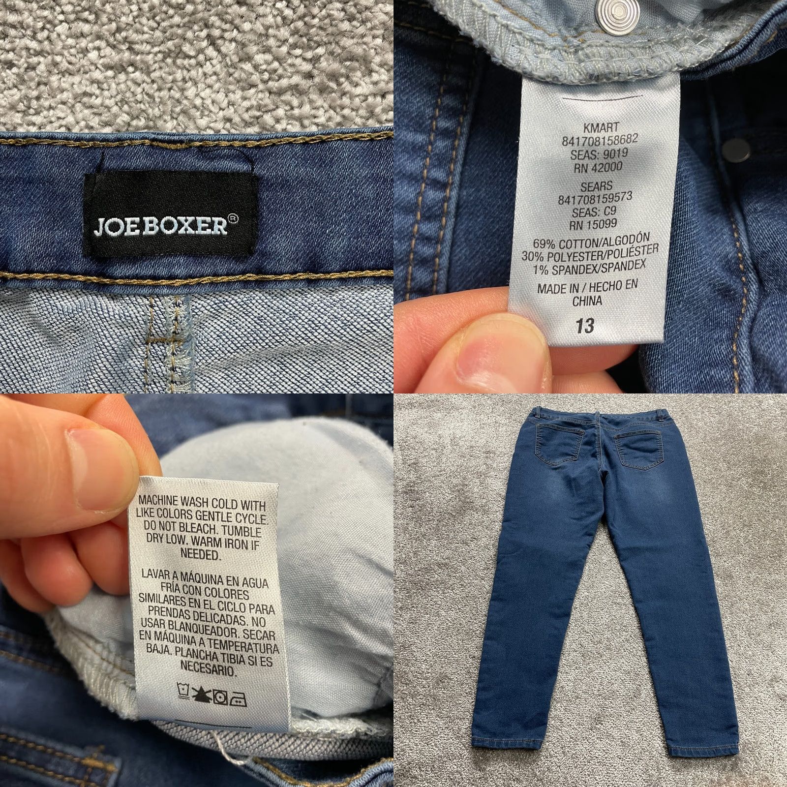 Joe Boxer Joe Boxer Jeans Juniors 13 Blue Denim Stretch Straight Dark Wash 33x27 Soft Womens Size 24" / US 00 / IT 34 - 8 Thumbnail