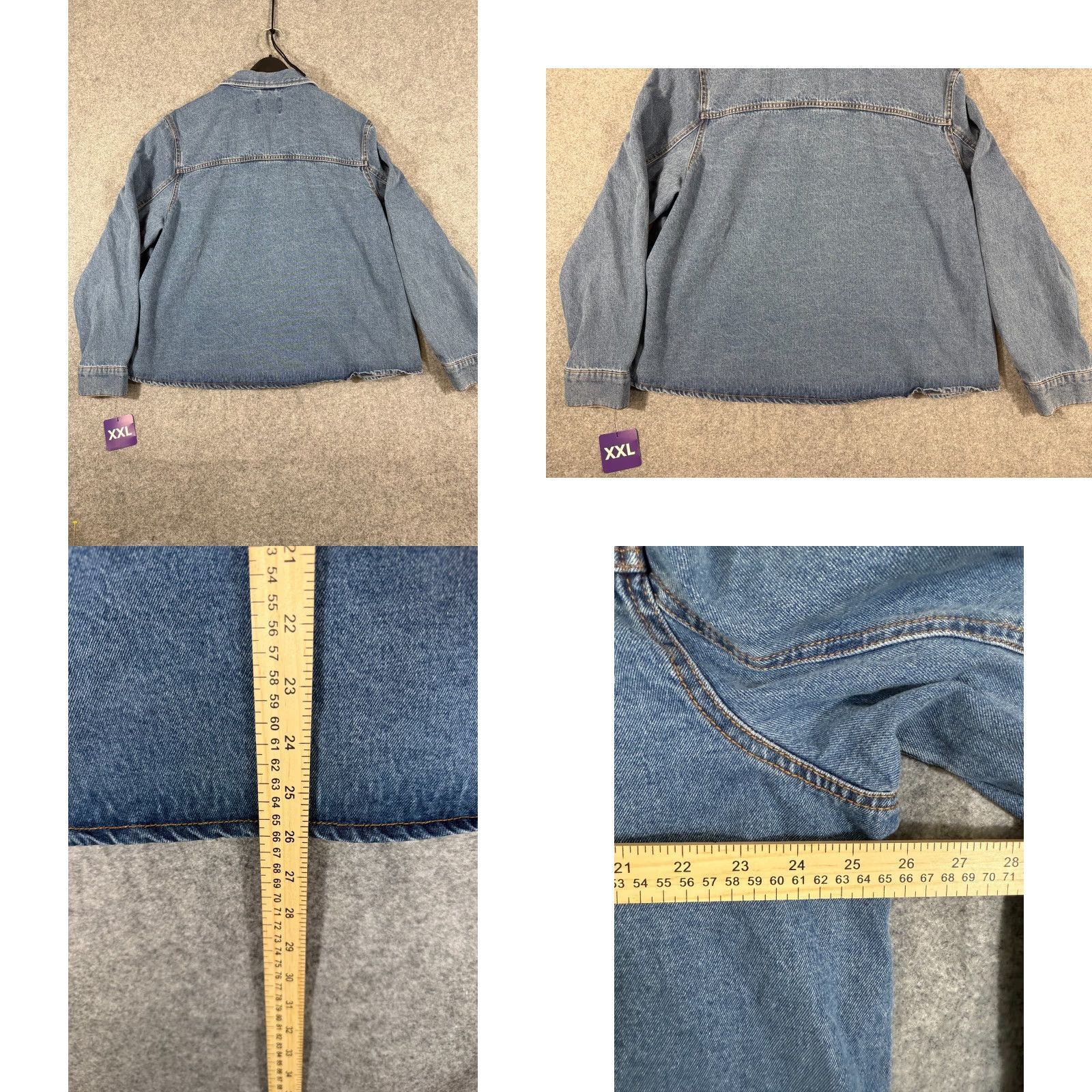 Express Express Denim Jacket Womens 2XL Blue Snap Front Pockets Long Sleeve NWT Size XXL / US 16-18 / IT 52-54 - 9 Thumbnail