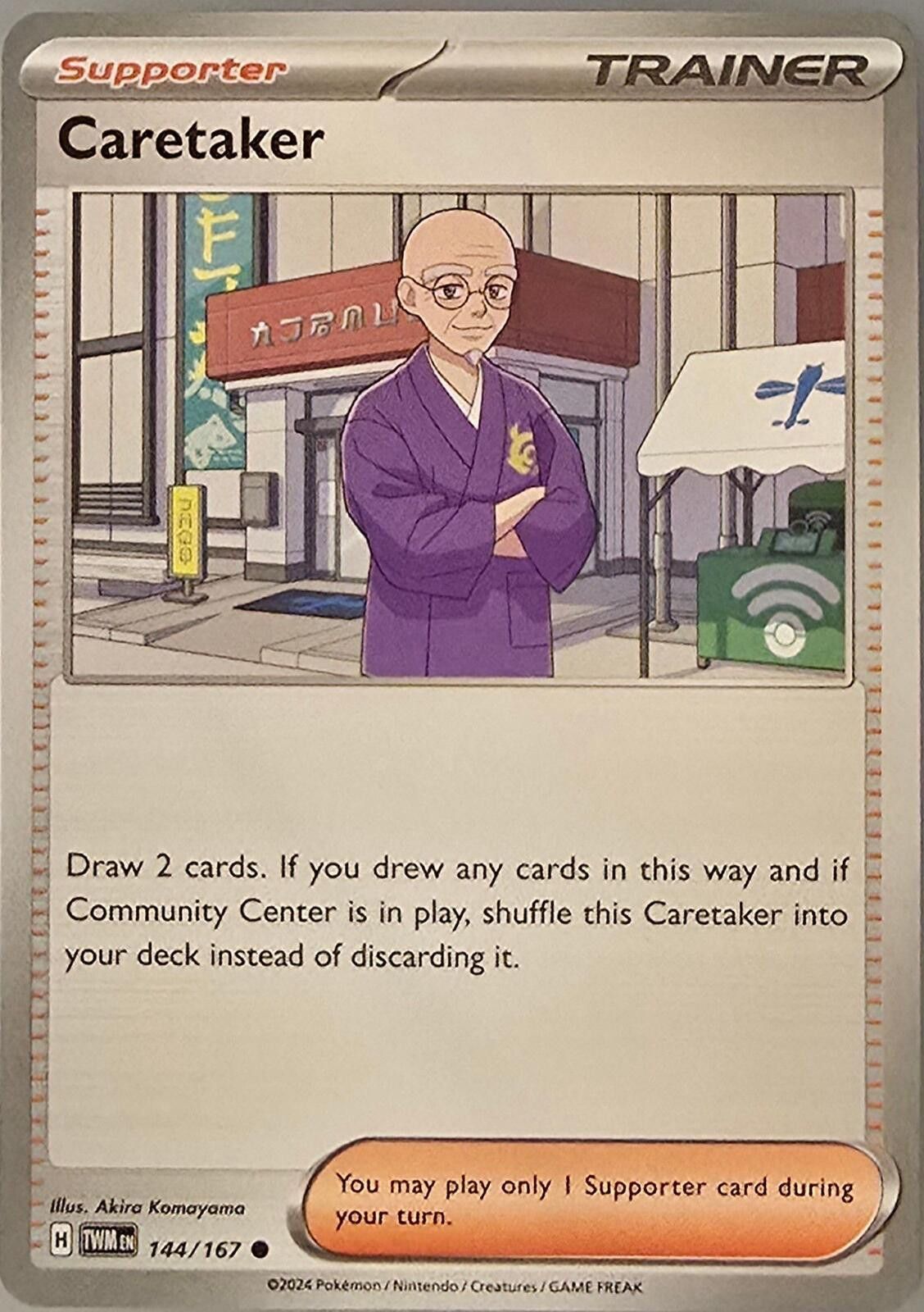 Pokemon Caretaker Supporter card Pokémon Twilight Masquerade Size ONE SIZE - 1 Thumbnail