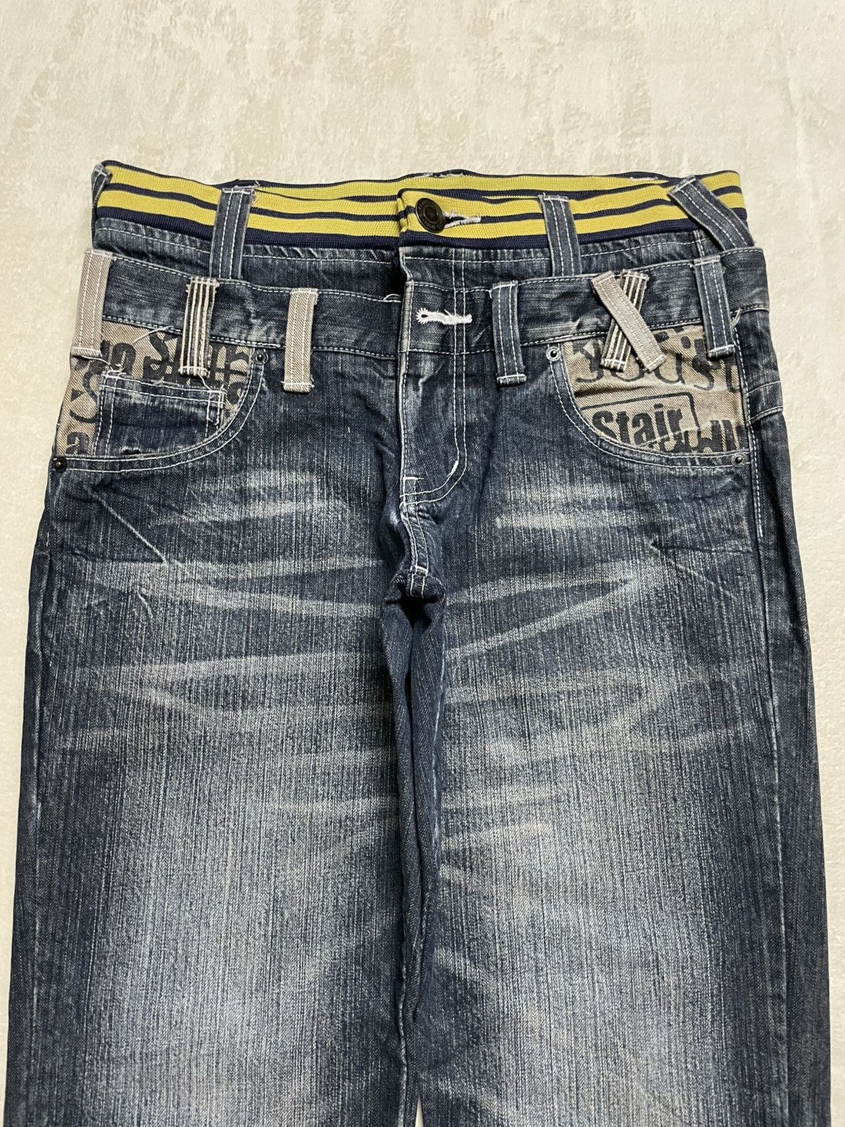 Japanese Brand Vintage Japanese Brand Mudwash Double Waist Rare Jeans Size US 32 / EU 48 - 2 Thumbnail