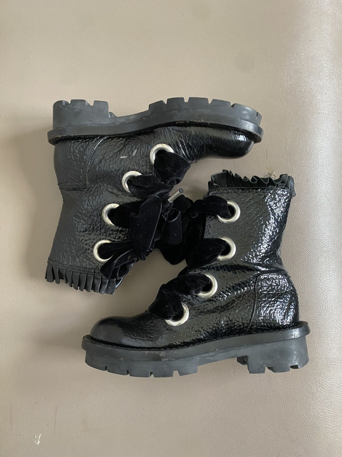 Alexander McQueen Alexander mcqueen patent leather lace up boot Size US 6.5 / IT 36.5 - 1 Thumbnail