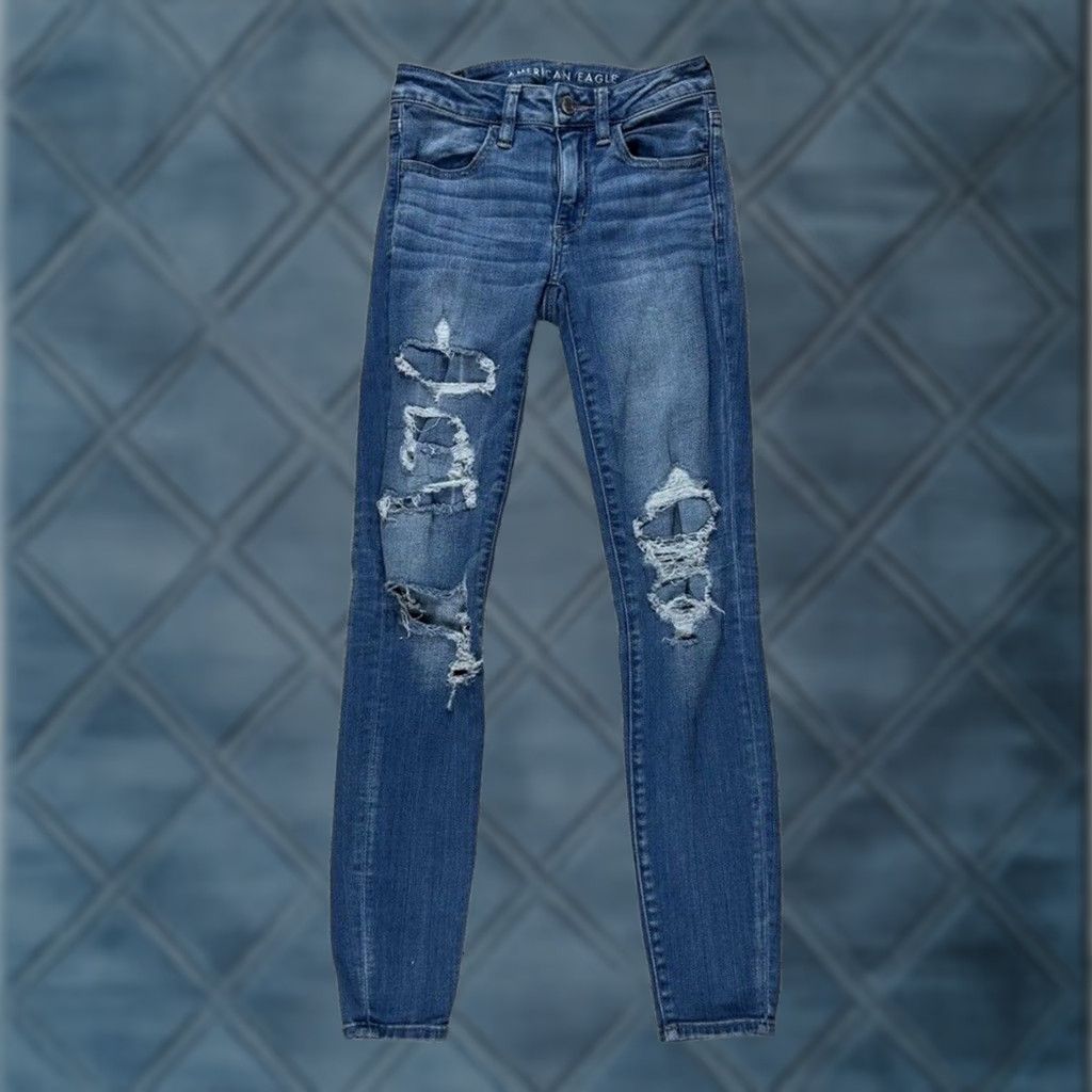 American Eagle Outfitters American Eagle Jeans Womens Size 2 Regular Next Level Stretch Skinny Blue Denim Size 26" / US 2 / IT 38 - 1 Thumbnail