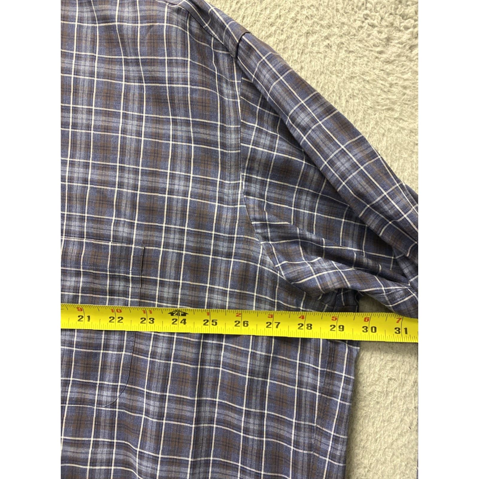Joseph Abboud VINTAGE Joseph Abboud Men's Dress Shirt XXL Non-Iron Plaid Cotton Classic Shirt Size 48R - 6 Thumbnail