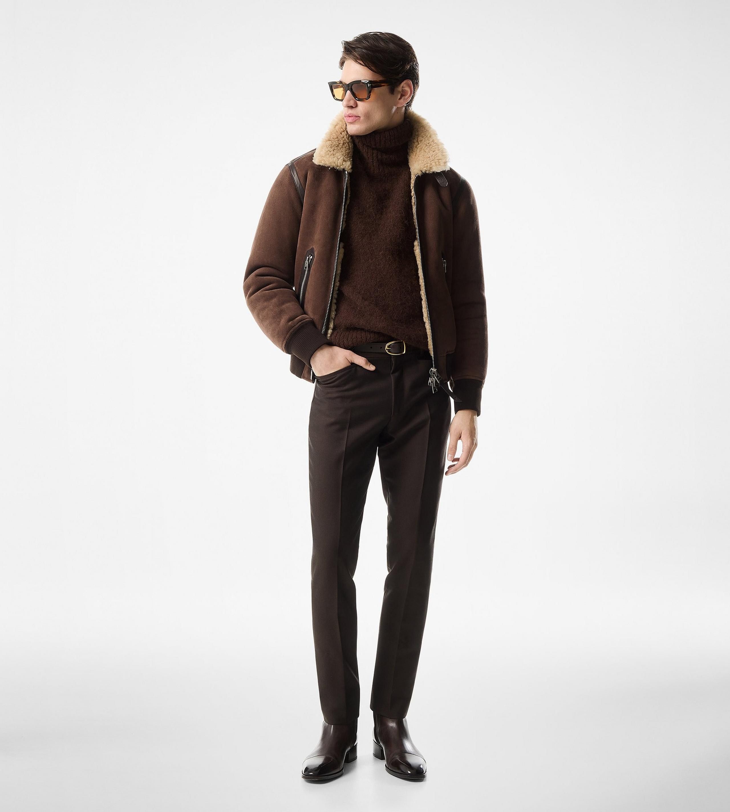 Tom Ford o1w1db10925 LBS053 Leather Wear Blouson Jacket in Dark Brown Size US L / EU 52-54 / 3 - 2 Thumbnail