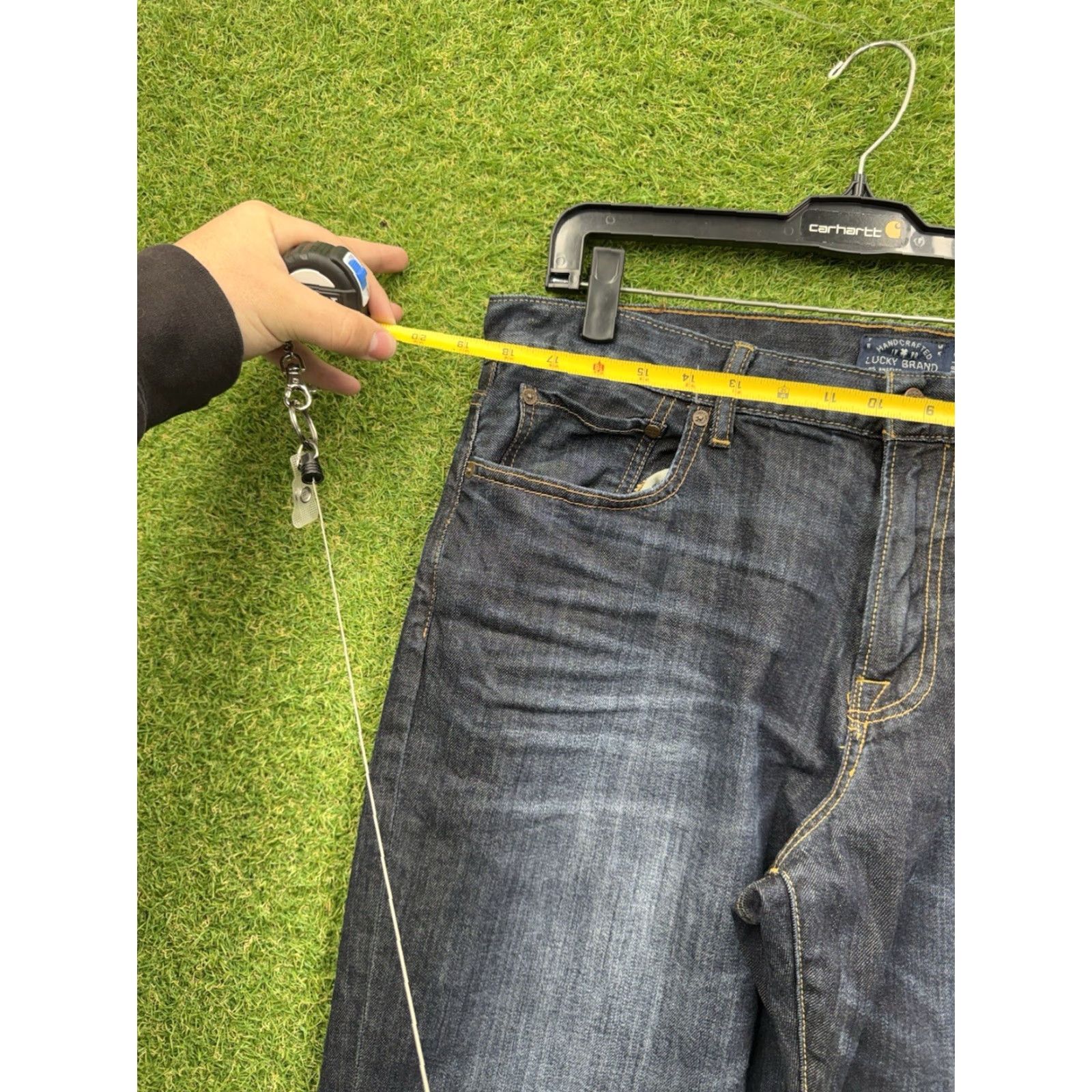 Lucky Brand Lucky Brand Jeans Men 38x30 Blue 221 Original Straight Fit Denim Jeans Regular Waist 38 Inseam 30 Solid Dark Blue Mens Jeans Size US 38 / EU 54 - 7 Thumbnail