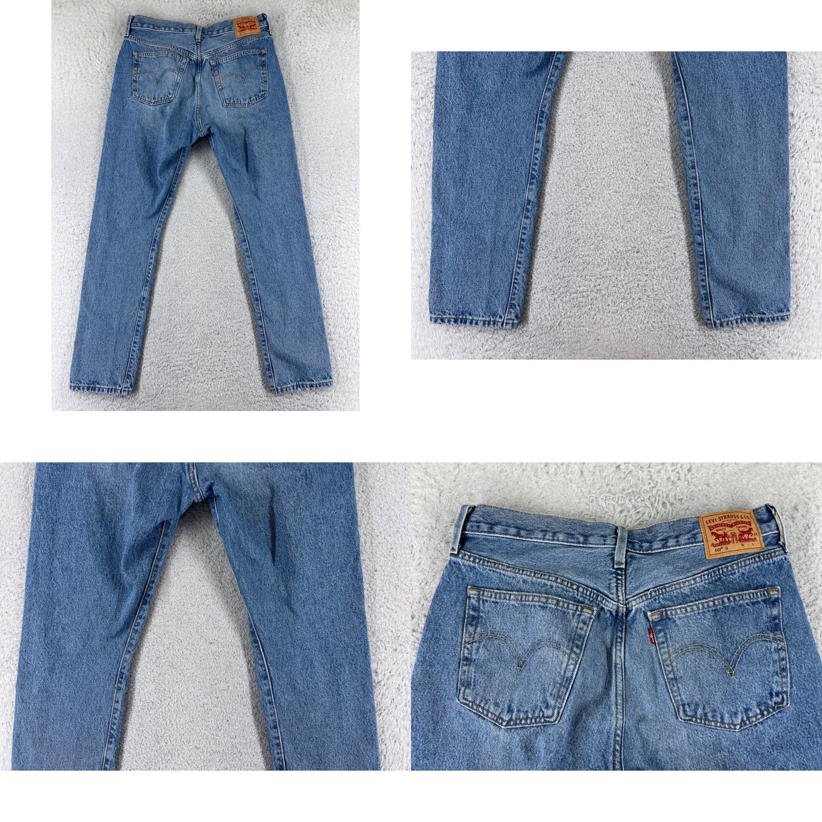 Levi's Levi's 501 Jeans Denim Blue 29x27 Skinny Regular Button Fly Distressed Vintage? No (not vintage) Size 29" - 10 Thumbnail