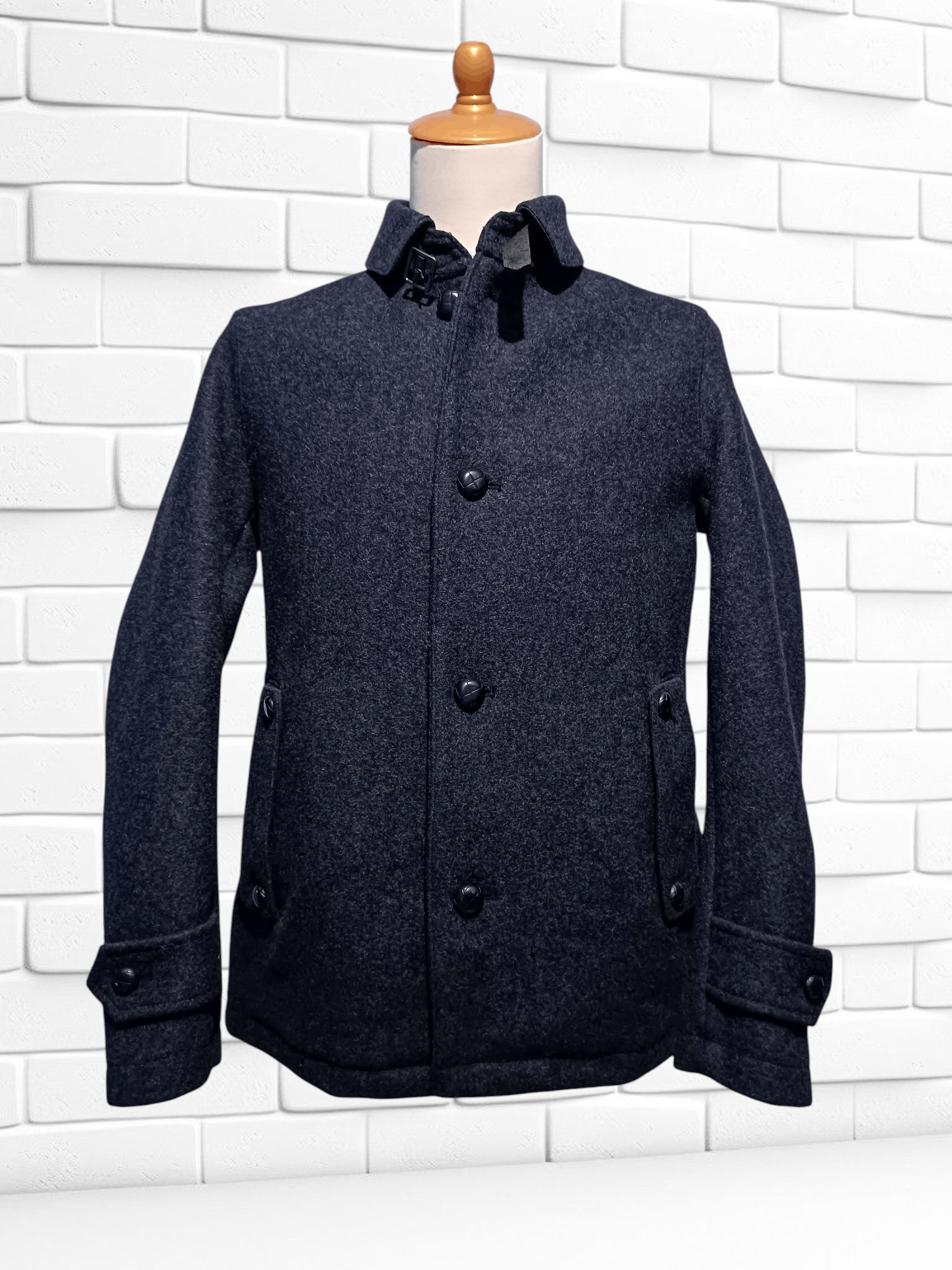 Japanese Brand Melton Outer Collection Wool Jacket Dark Gray Size US M / EU 48-50 / 2 - 1 Thumbnail