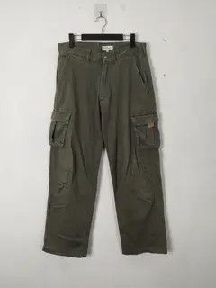 VIBE Green Cargo Multi Pocket Wide Leg Pants Size US 30 / EU 46 - 7 Thumbnail