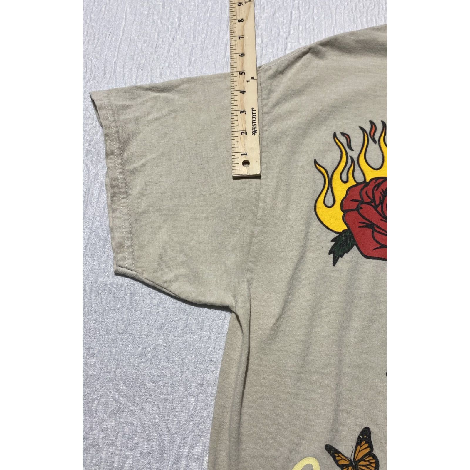 Pacsun PacSun Shirt Mens Large Beige Graphic Tee Forever Young Smiley Butterflies Love Tee Size US L / EU 52-54 / 3 - 2 Thumbnail