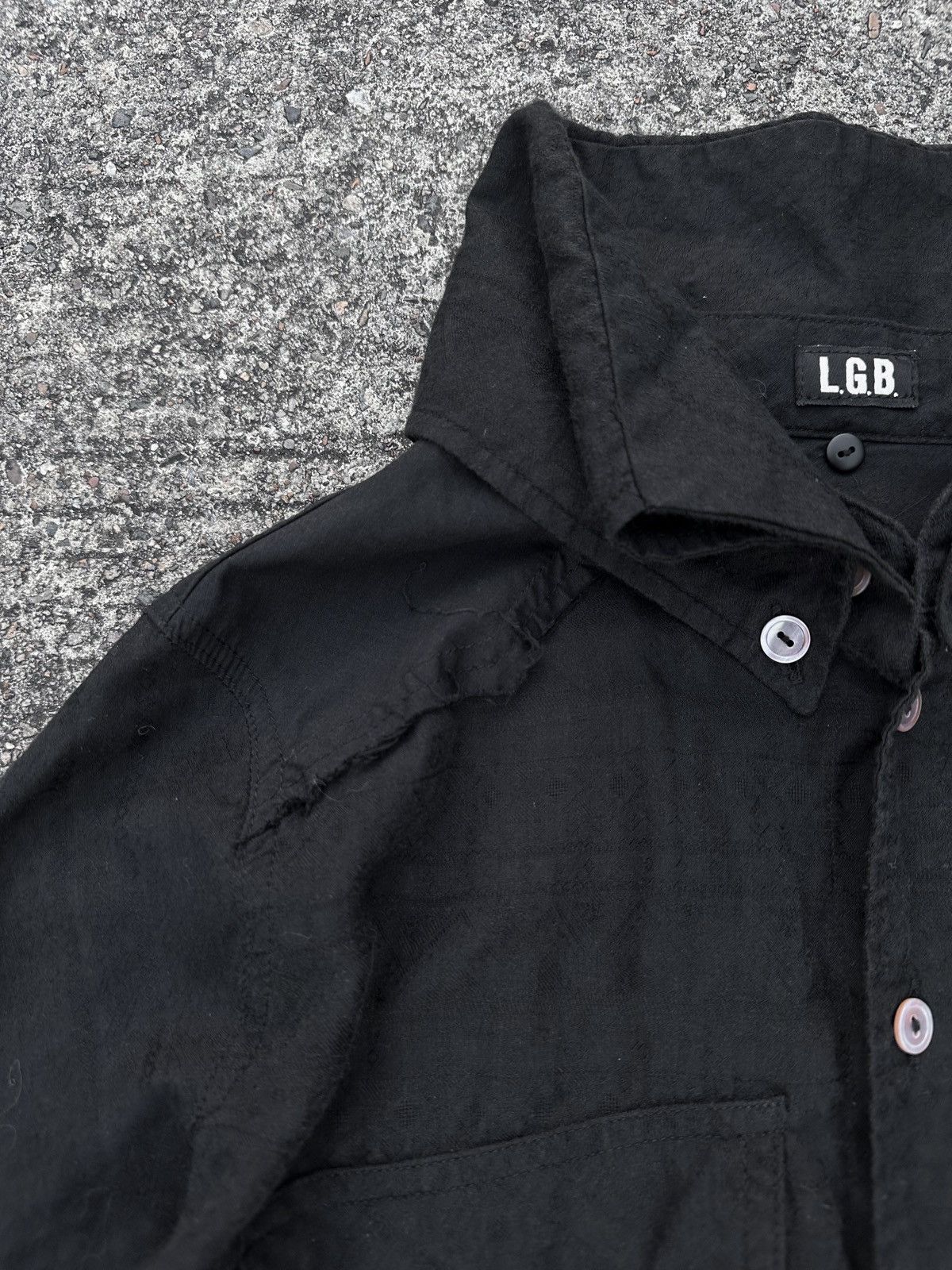 If Six Was Nine × Le Grande Bleu (L.G.B.) L.G.B. Black Distressed Long Shirt Size US S / EU 44-46 / 1 - 15 Thumbnail