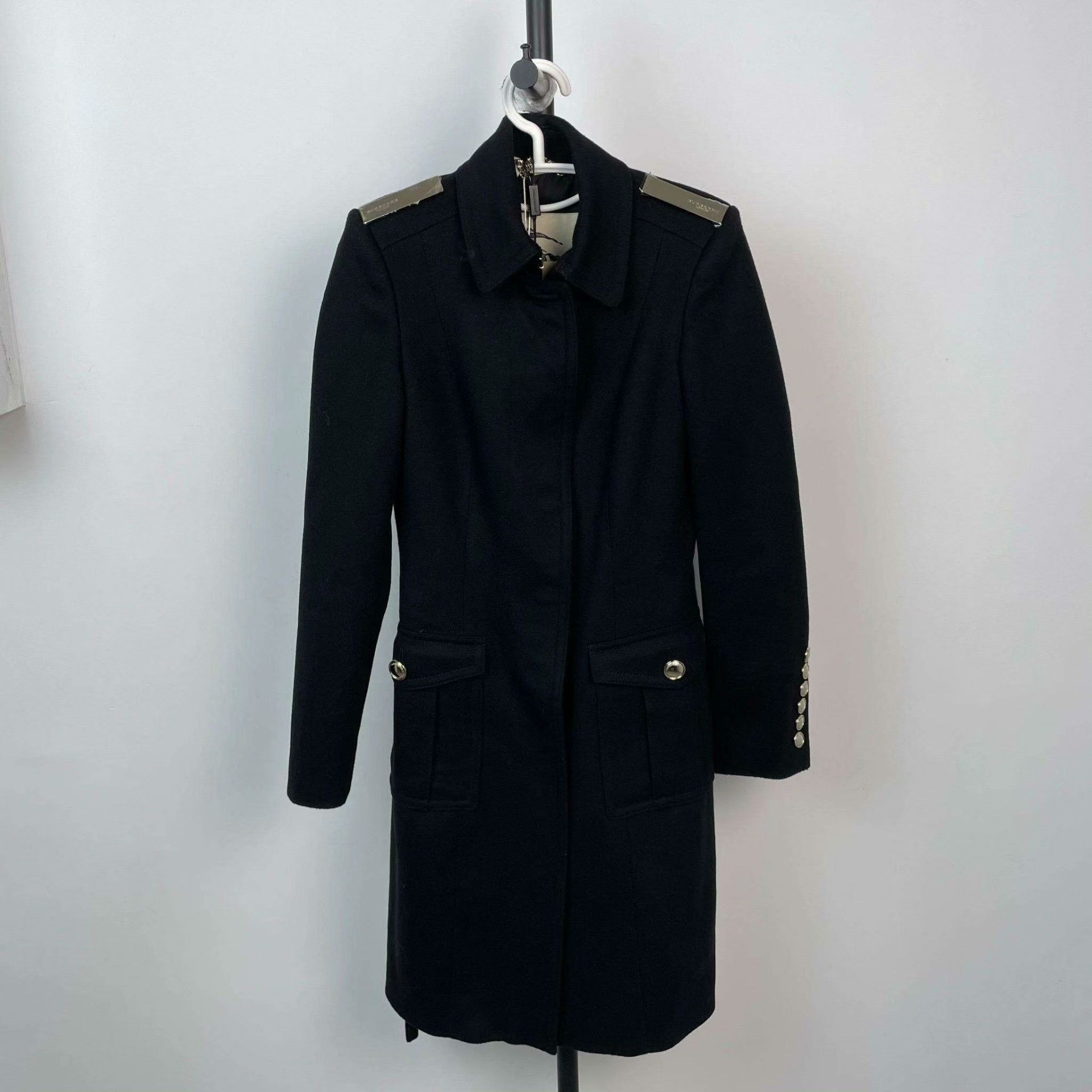Burberry Burberry Wool Black Coat 36 Women Size S / US 4 / IT 40 - 1 Thumbnail