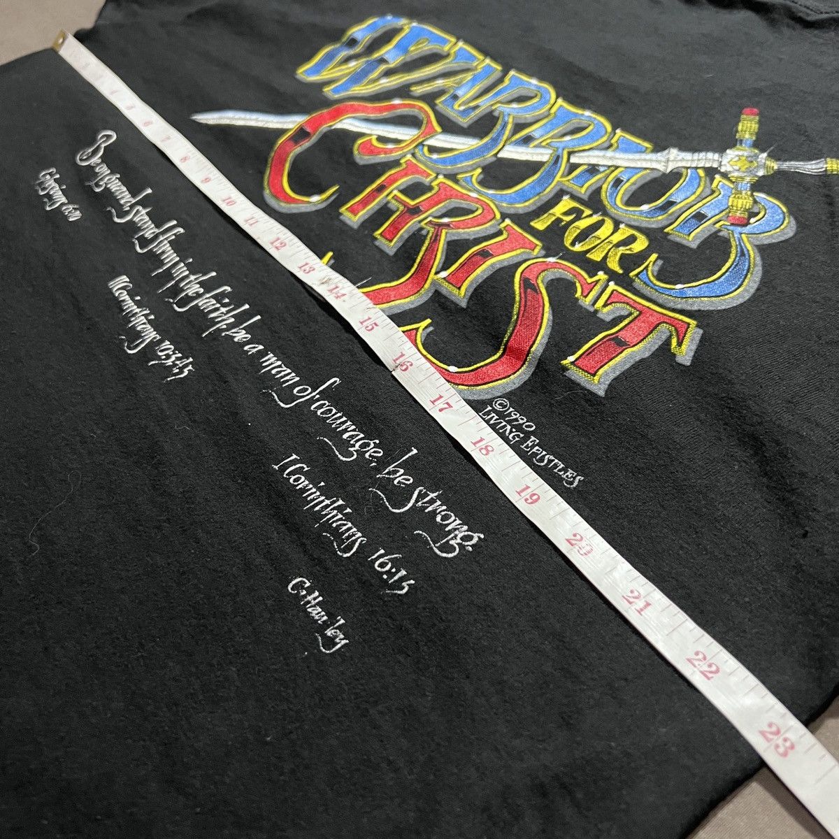 Vintage 90s Warrior For Christ Jesus God Holy Bible Living Epistles Size US XL / EU 56 / 4 - 7 Thumbnail