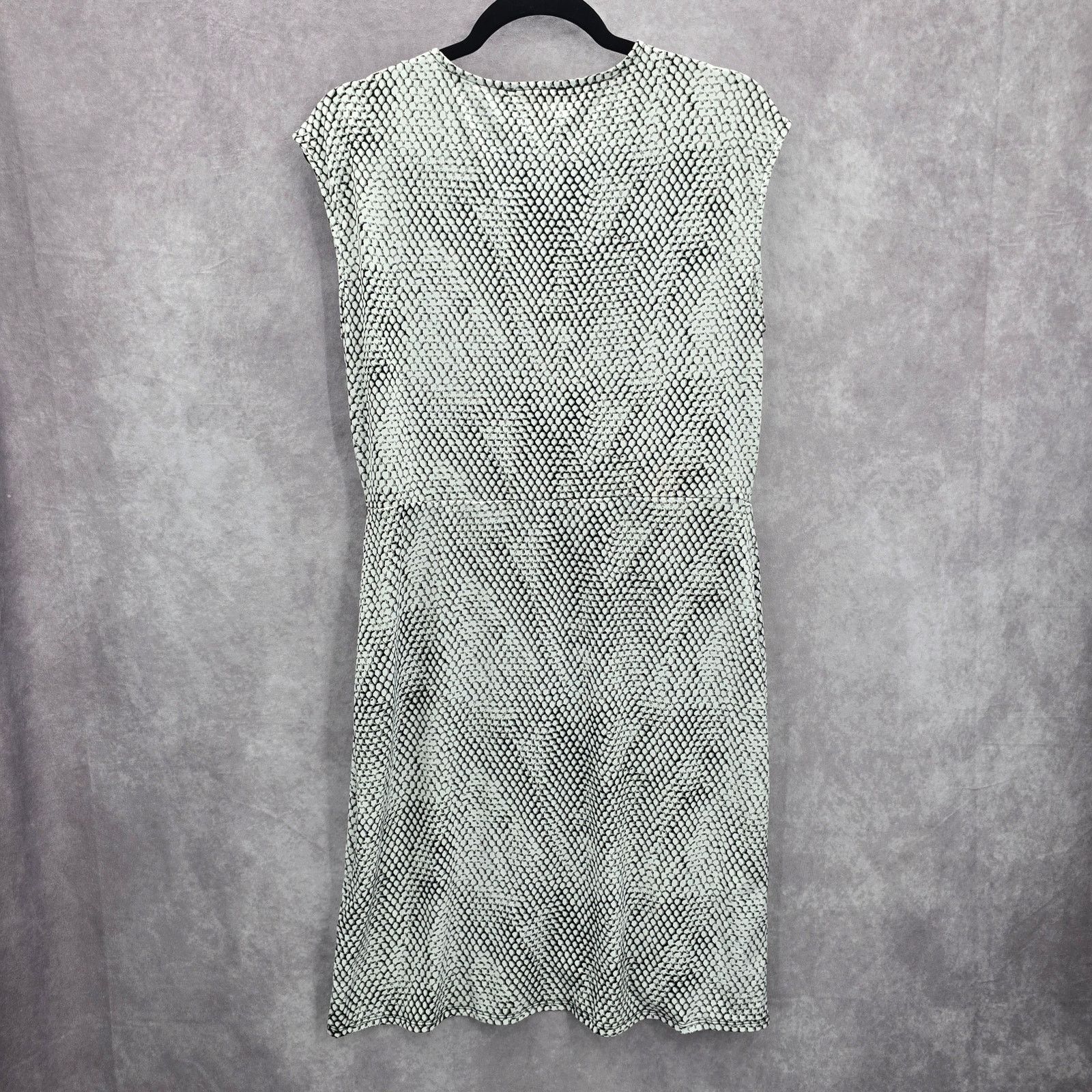 Michael Kors Michael Kors Black White Wrap Midi Short Sleeve Dress Large Size L / US 10 / IT 46 - 2 Thumbnail