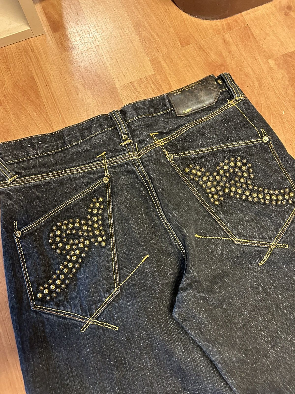 JNCO Crazy Y2K Baggy RocaWear Wide Leg Stones Denim Size US 32 / EU 48 - 4 Thumbnail