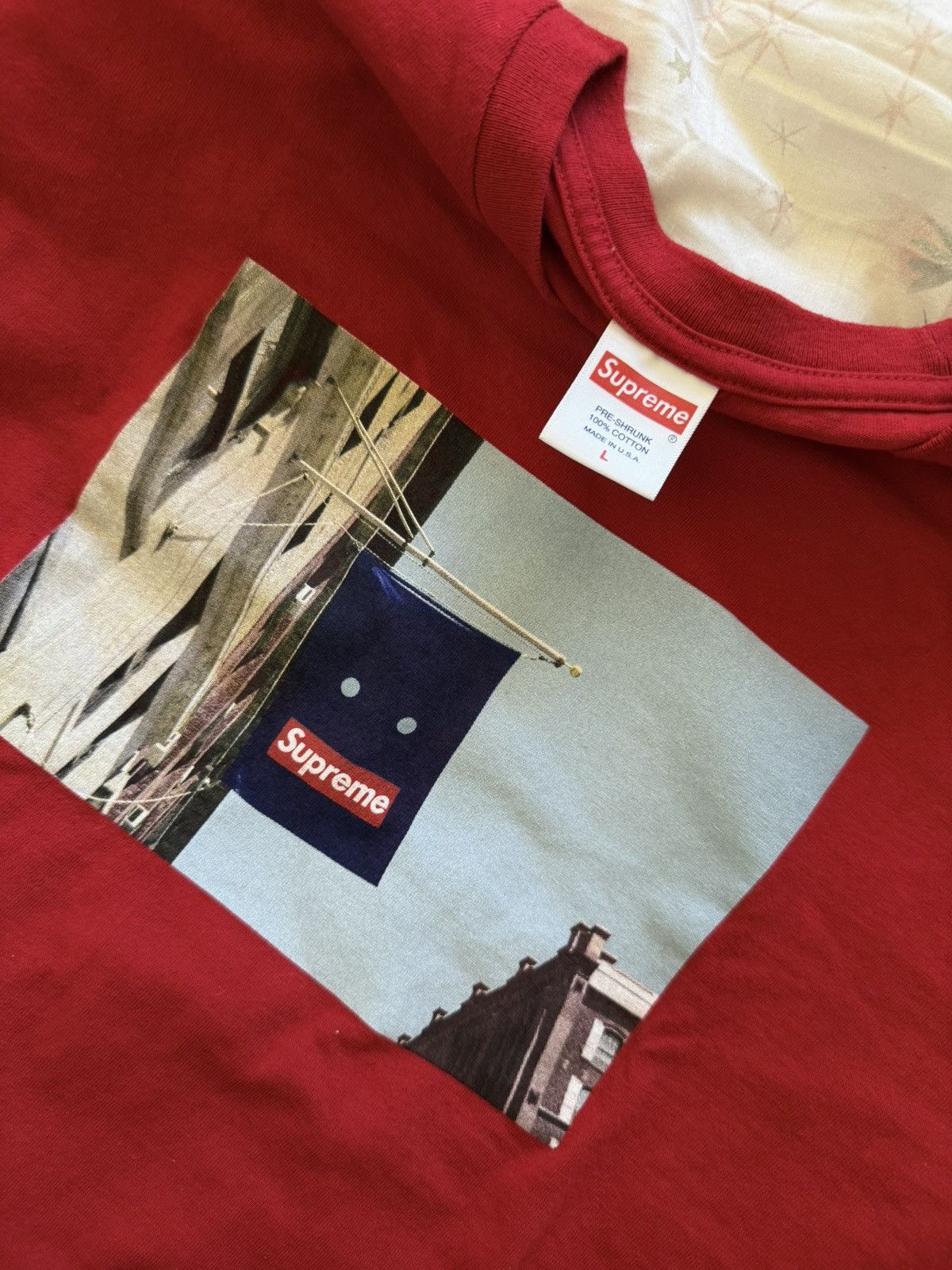 Supreme Supreme Banner Tee FW19, Red, Large Size US L / EU 52-54 / 3 - 2 Thumbnail