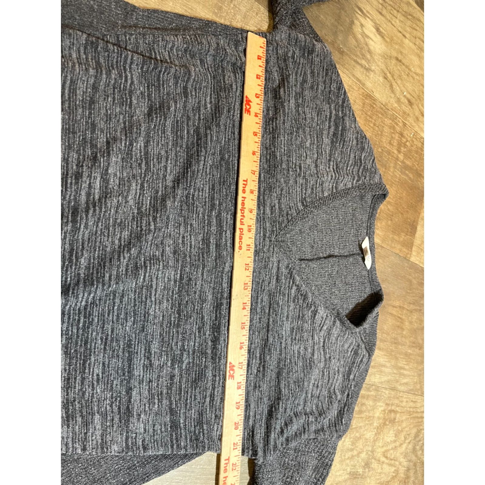Vintage Terra & Sky Top Blouse Women 24W Long Sleeve Heather Gray Gray 24W Womens Blouse Shirt Size 4XL / US 24-26 - 3 Thumbnail