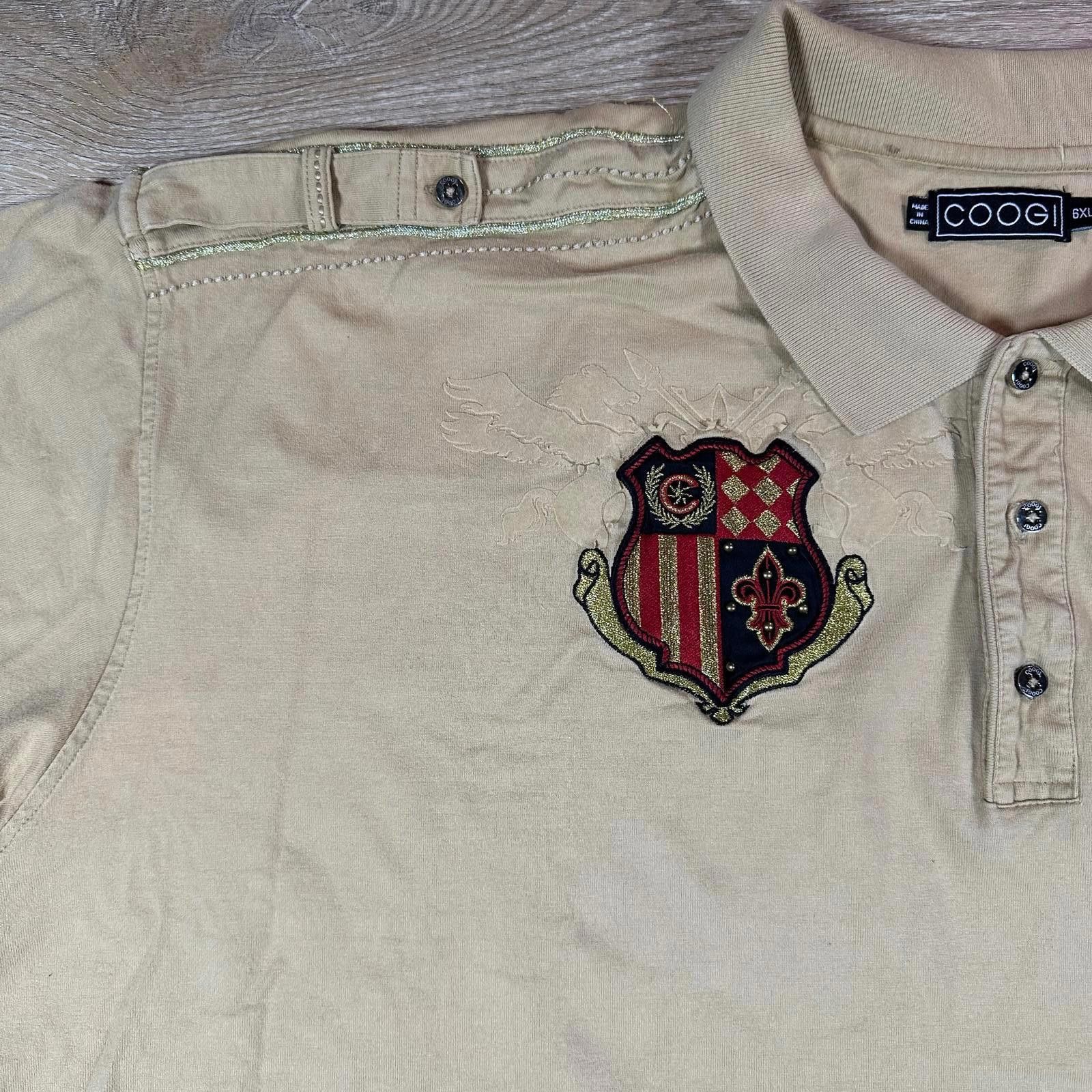 Coogi Coogi Mens Polo Shirt Beige Embroidered Vintage Size US XXL / EU 58 / 5 - 3 Thumbnail