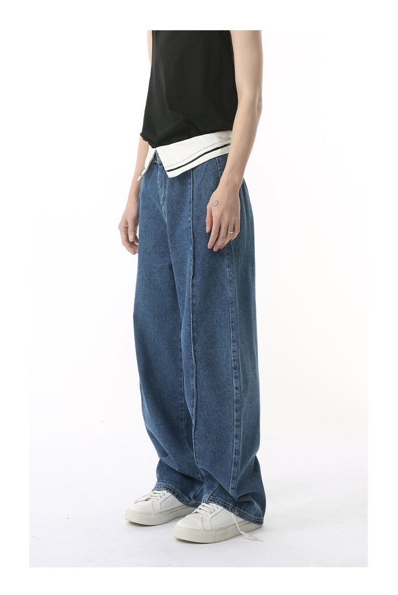 Japanese Brand × Jean Waist cuffed deconstructed vintage wide-leg scimitar jeans Size US 32 / EU 48 - 6 Thumbnail