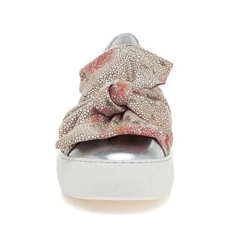 J/Slides J SLIDES Women's Silver Leather Sneakers Loafer | Size 10 Size US 10 / IT 40 - 3 Thumbnail