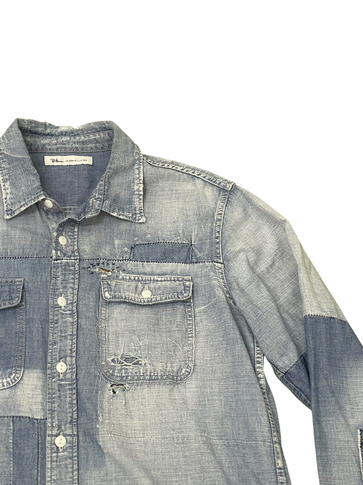 Ron Herman Sashiko Boro Shirt Ron Herman Japan Patchwork 6🟩8 Size US M / EU 48-50 / 2 - 6 Thumbnail
