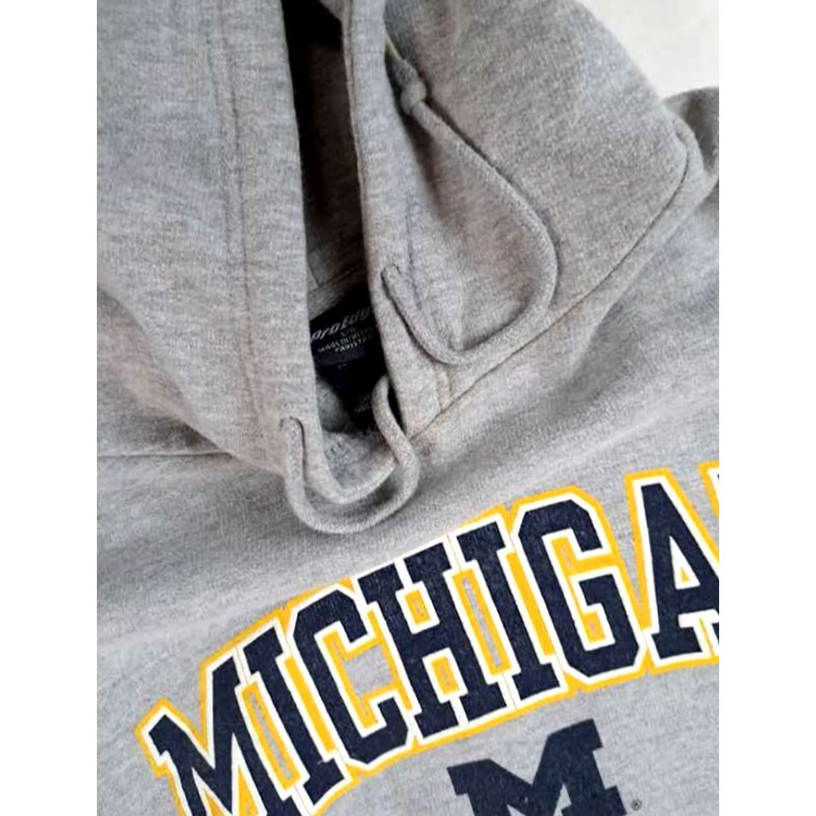 Vintage U of Michigan Wolverines Gray Medium Pullover Hoodie Pro Edge Hoodie Mens M Gray Pullover Hooded Pockets Michigan Letters 26in long 24in pit to pit Size US M / EU 48-50 / 2 - 3 Thumbnail