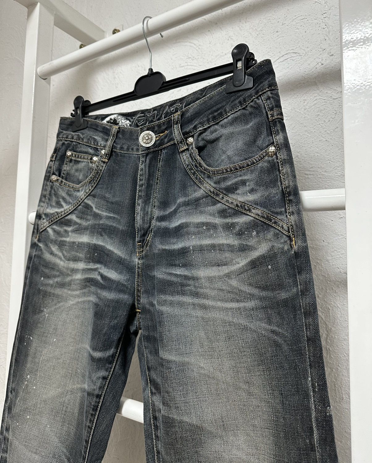 Japanese Brand Big Train Japan Osaka Avant Garde Jeans Y2K Size M 2000s Size US 32 / EU 48 - 2 Thumbnail