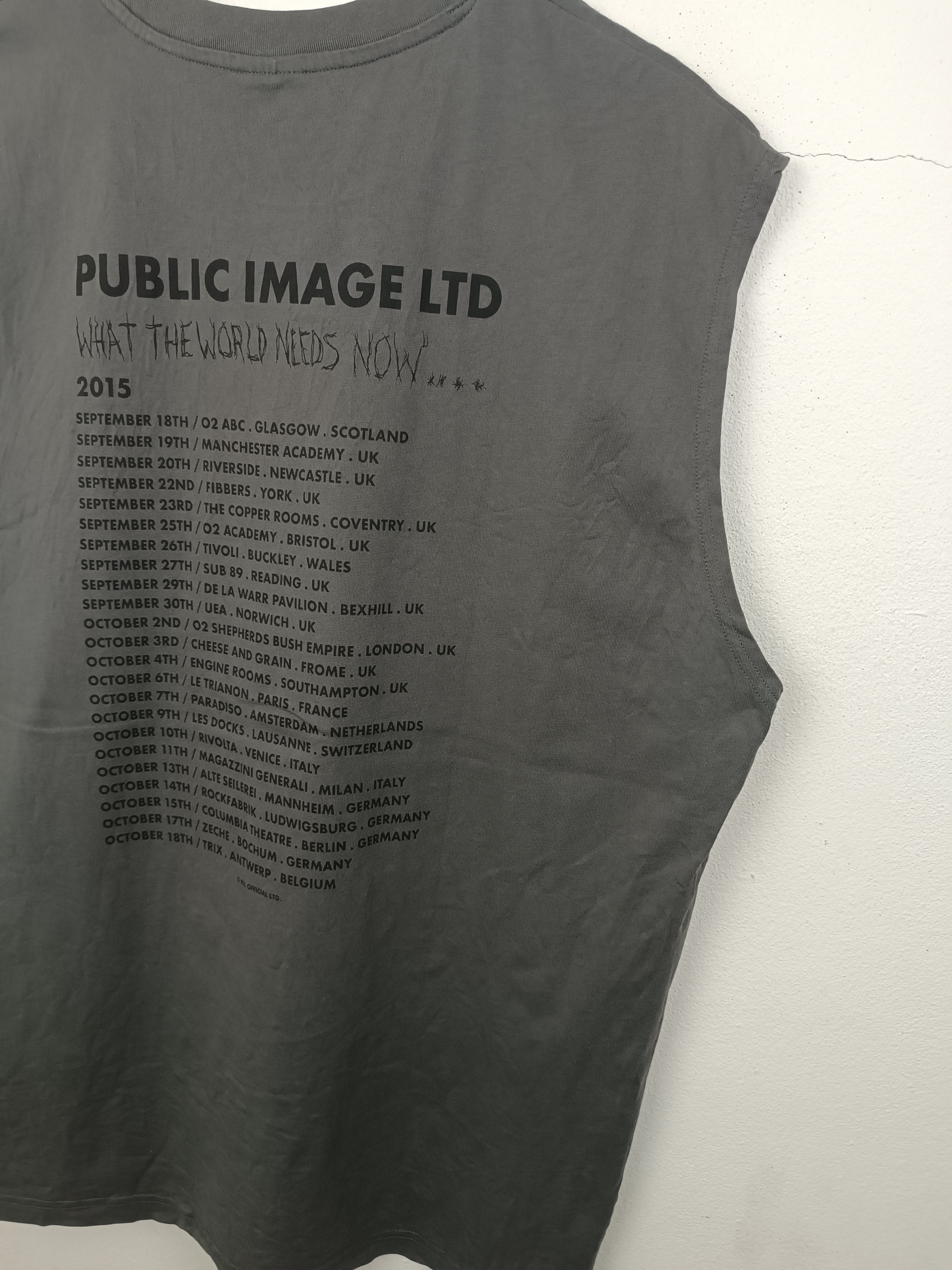 Band Tees VINTAGE 2015 PIL PUBLIC IMAGE LIMITED TOUR TEE PUNK ROCK Size US XL / EU 56 / 4 - 16 Thumbnail
