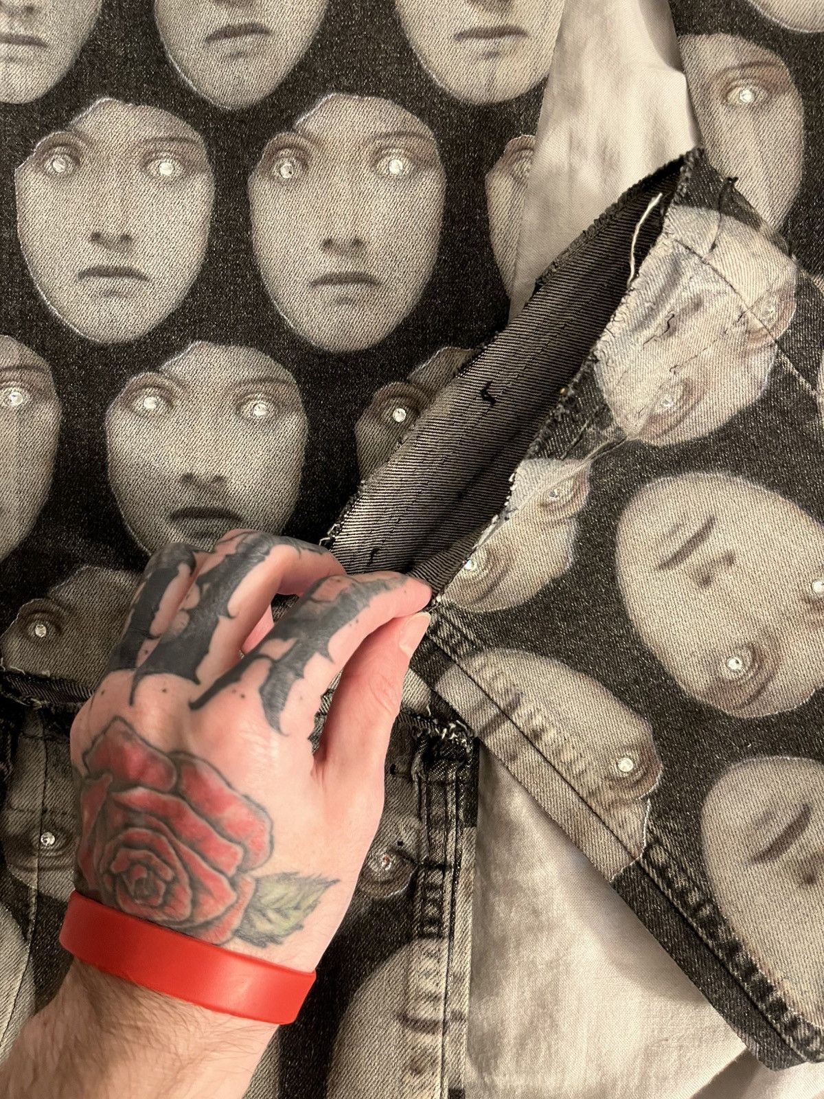 Other Grey wicked violence face denim Size US 29 - 12 Thumbnail
