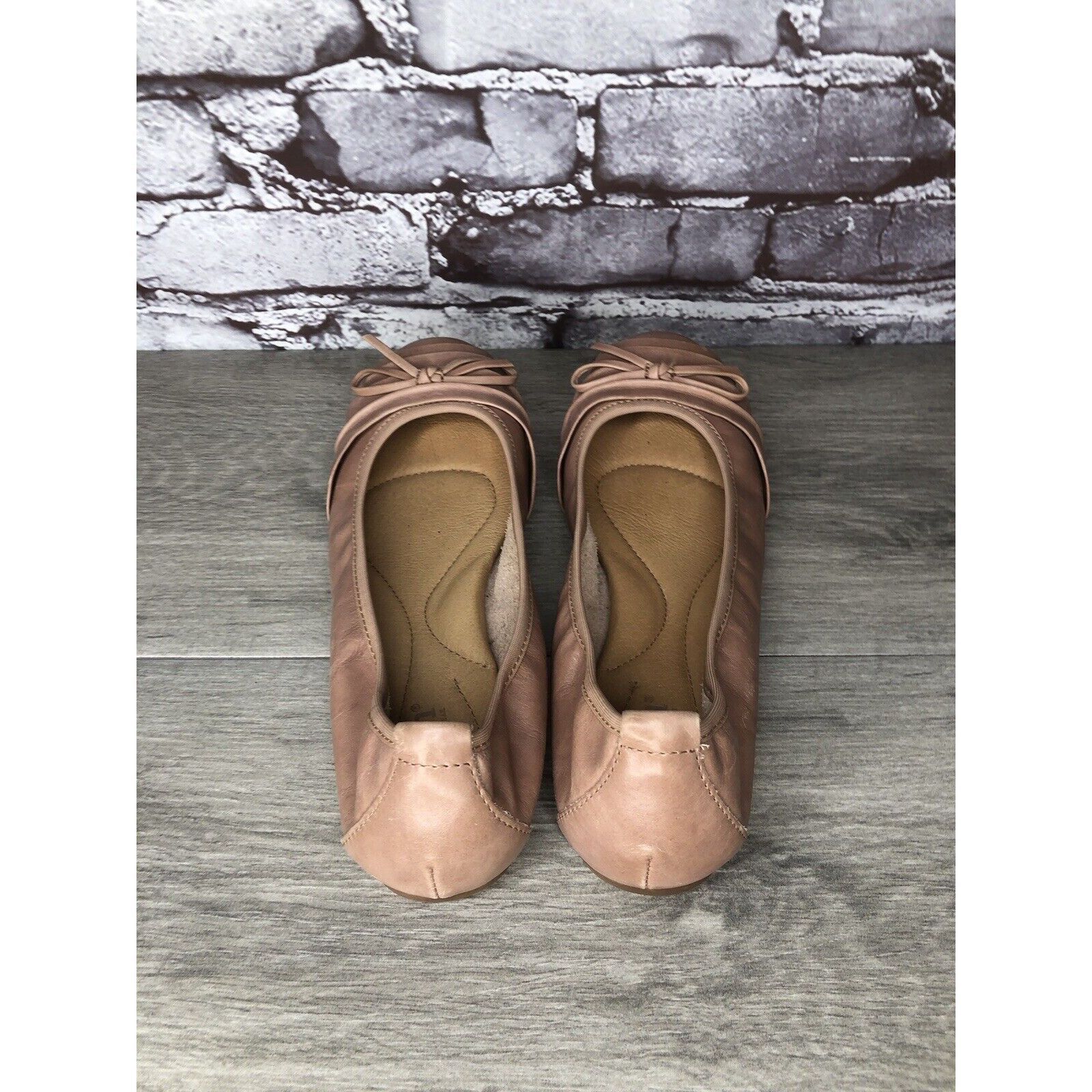 Born Born Footwear Dusty Pink Leather Casual Bow Ballet Flats Wom Size US 6.5 / IT 36.5 - 5 Thumbnail
