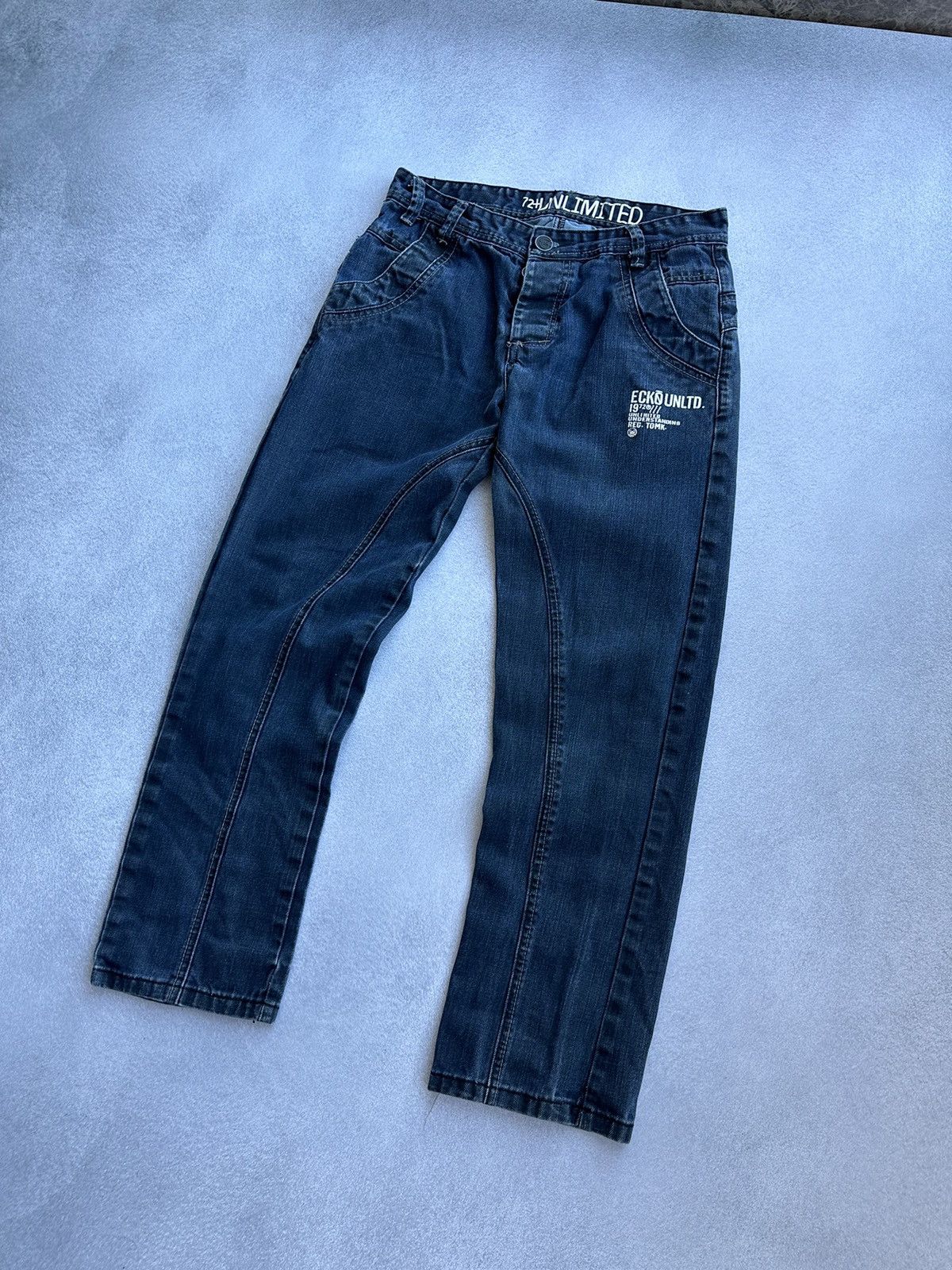 Ecko Unltd. × Vintage Vintage ECKo Unltd Buckle Back Japanese Jeans Size US 29 - 7 Thumbnail