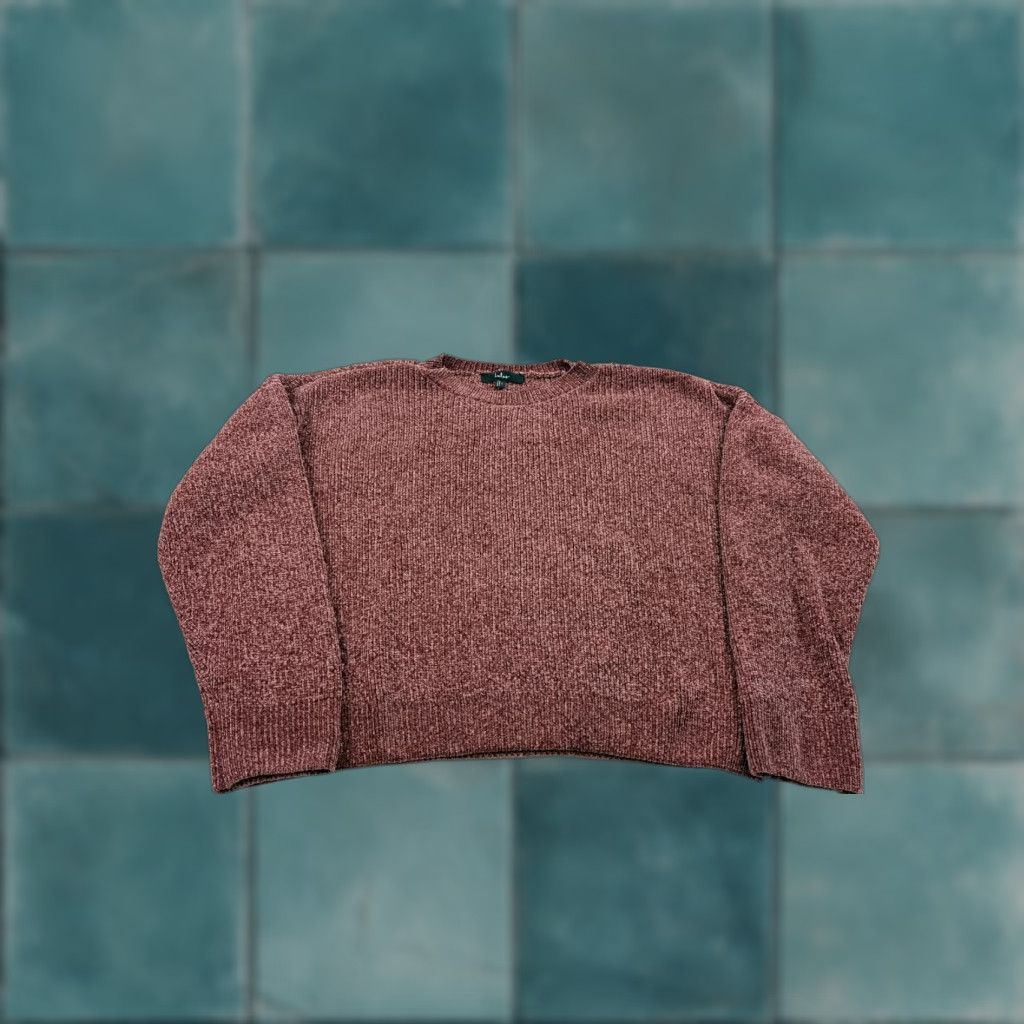 Lulus Lulus Sweater Ladies Large Mauve Chenille Ribbed Crewneck Pullover Side Slit Knit Polyester Crew Neck Long Sleeve Women’s Pullover Size L / US 10 / IT 46 - 1 Thumbnail