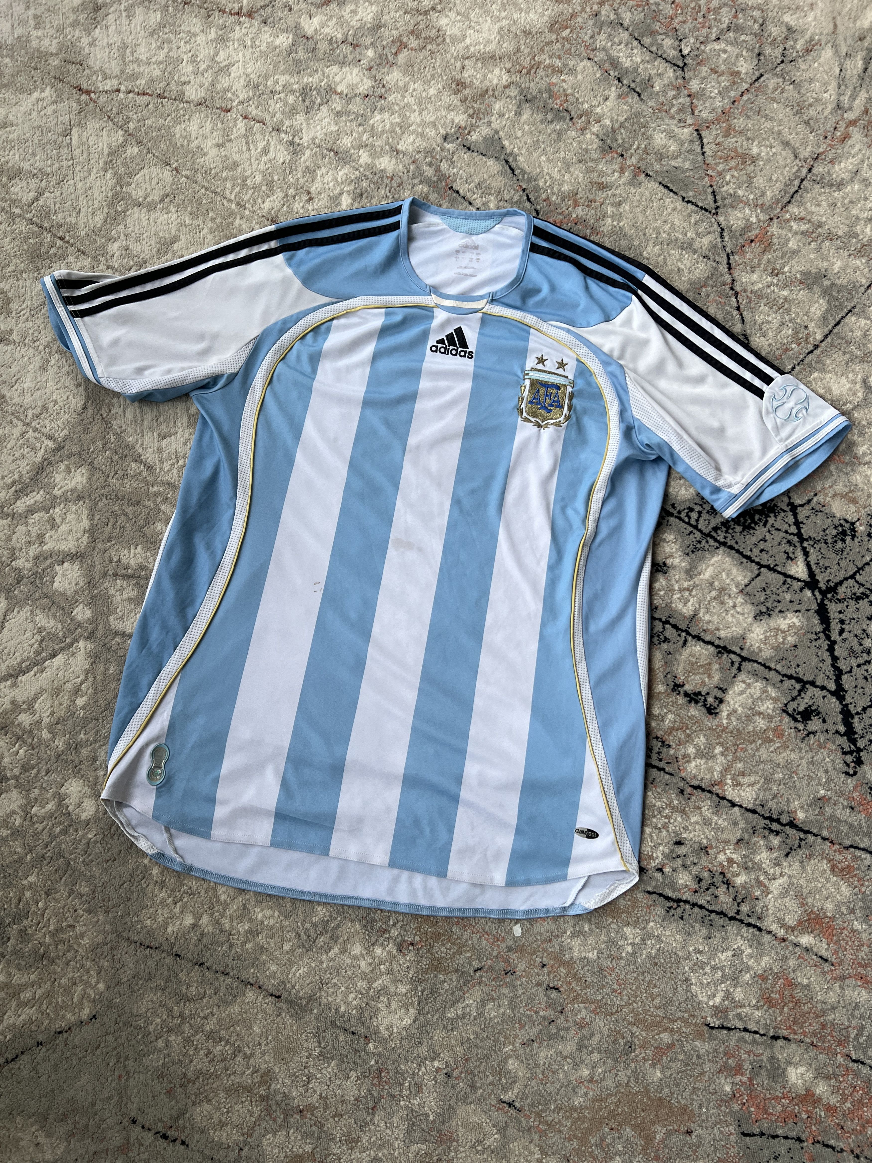 ADIDAS '15 AFA Argentina White Blue hot Soccer Jersey Shirt Mens L