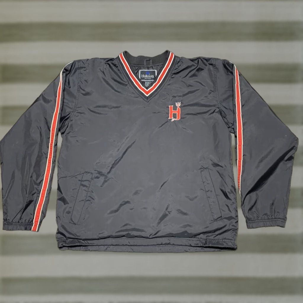 Holloway Holloway Pullover Jacket V-Neck Size Medium Black 2 Pockets Front Logo Jacket/Coat Length Short Mens Size US M / EU 48-50 / 2 - 1 Thumbnail