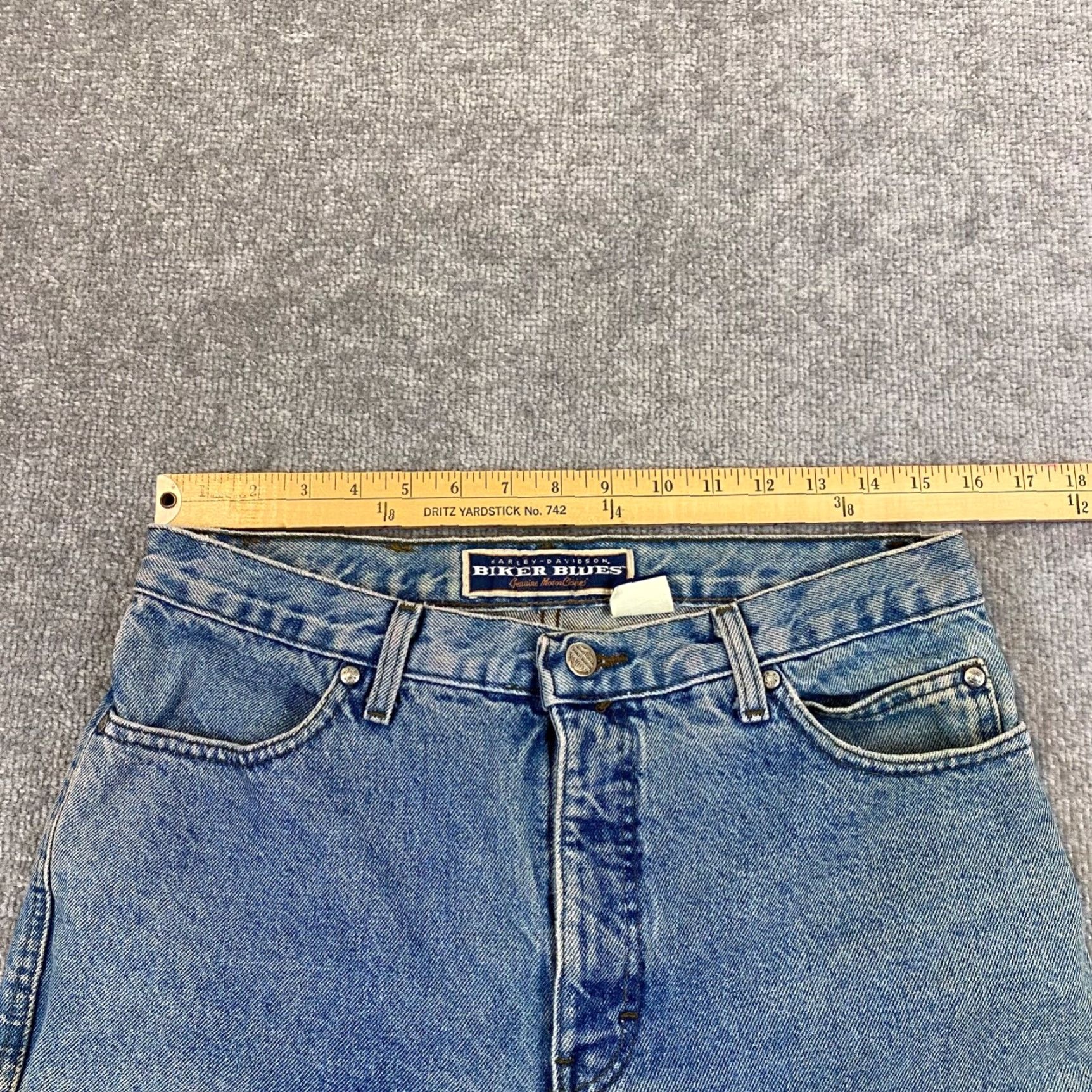 Harley Davidson Harley-Davidson Jeans Mens 33x30 Light Blue Denim Pant USA 31x29.5 5-Pocket Biker Blues Size US 33 - 4 Thumbnail