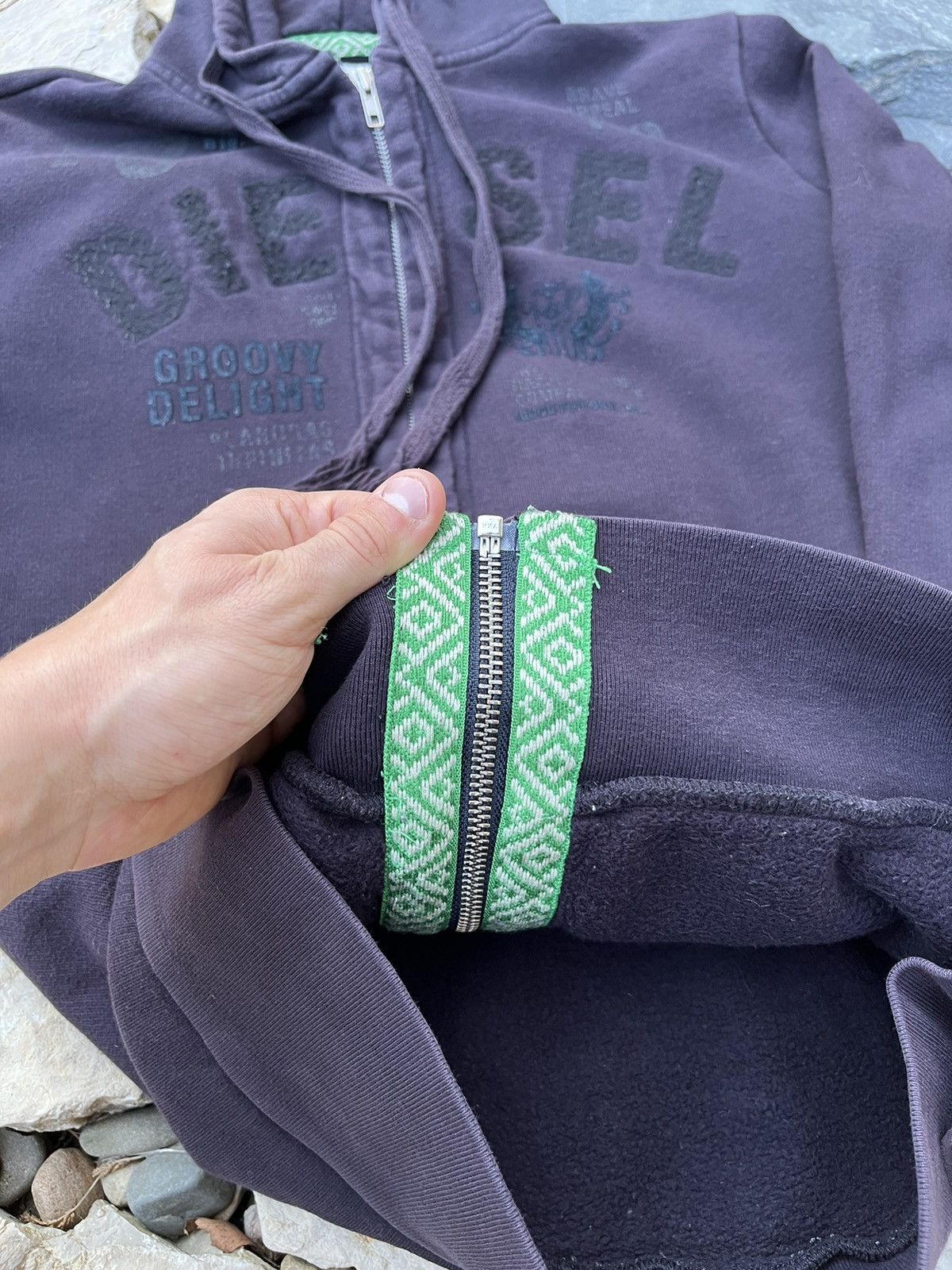 Diesel × Vintage Vintage Diesel y2k zip hoodie faded distressed washed retro Size US M / EU 48-50 / 2 - 14 Thumbnail