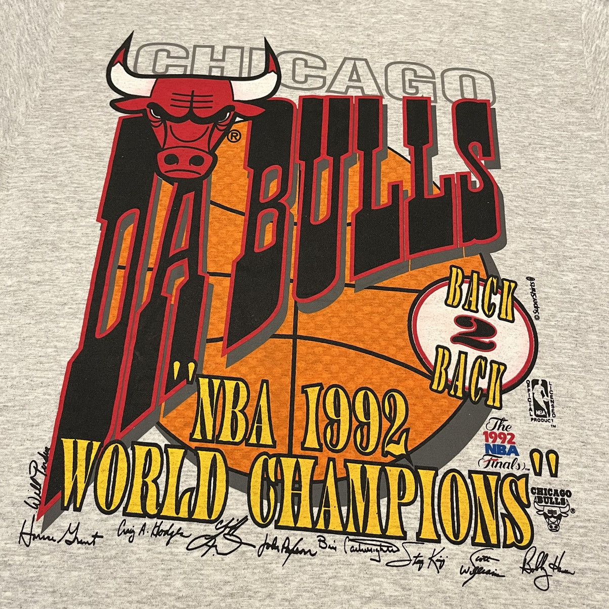 NBA NEW Vintage 1992 Chicago Da Bulls Back 2 Back Champions Tee Size US XL / EU 56 / 4 - 3 Thumbnail