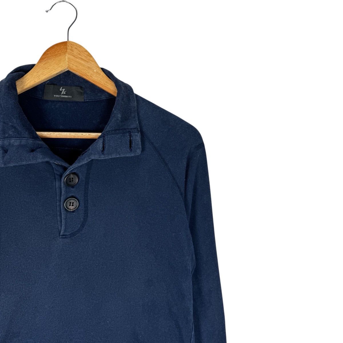 Yohji Yamamoto ☀️YOHJI YAMAMOTO LONG-SLEEVE HALF BUTTON SWEATER Size US M / EU 48-50 / 2 - 5 Thumbnail