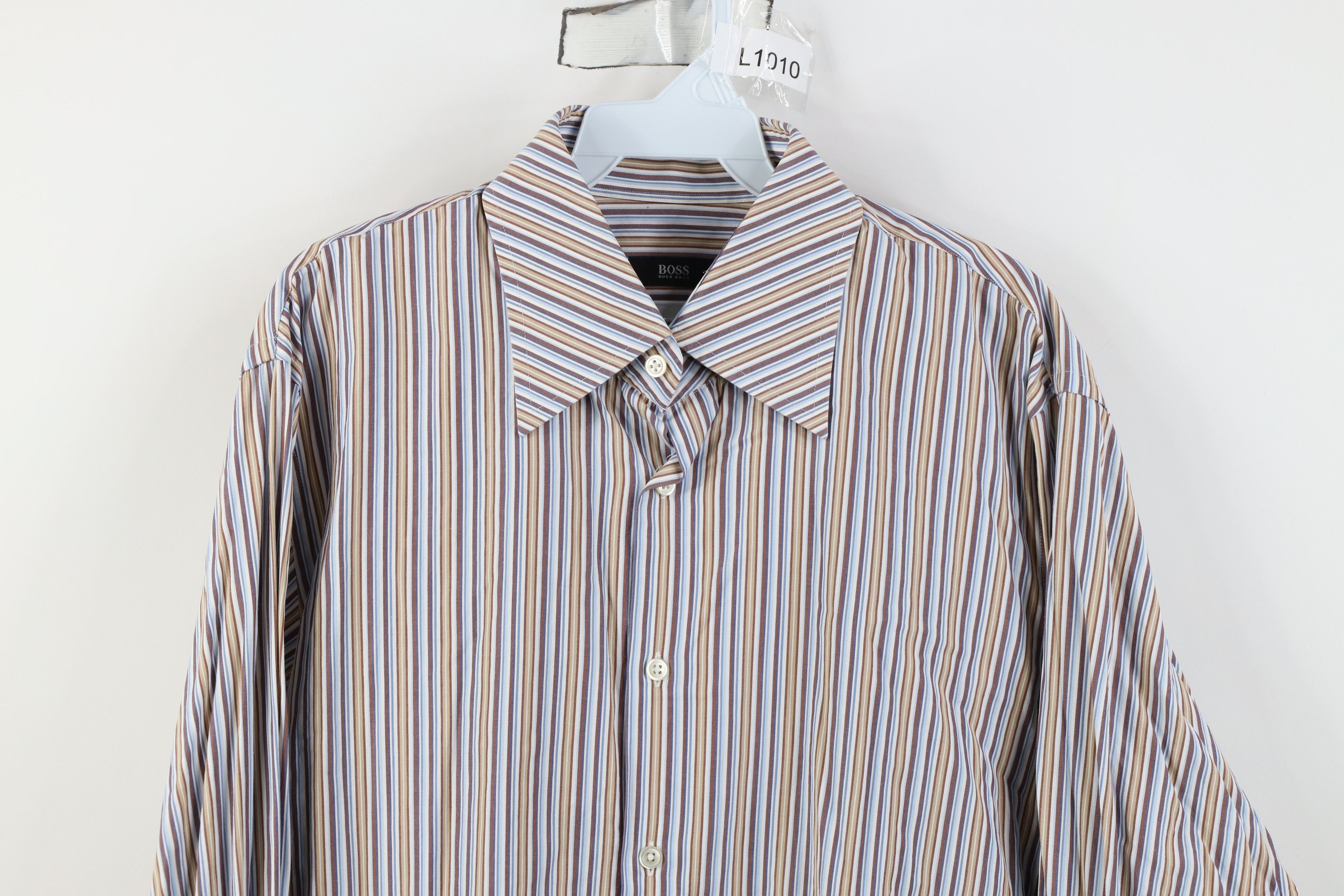 Hugo Boss Hugo Boss Color Block Collared Button Dress Shirt Cotton Size US L / EU 52-54 / 3 - 2 Thumbnail