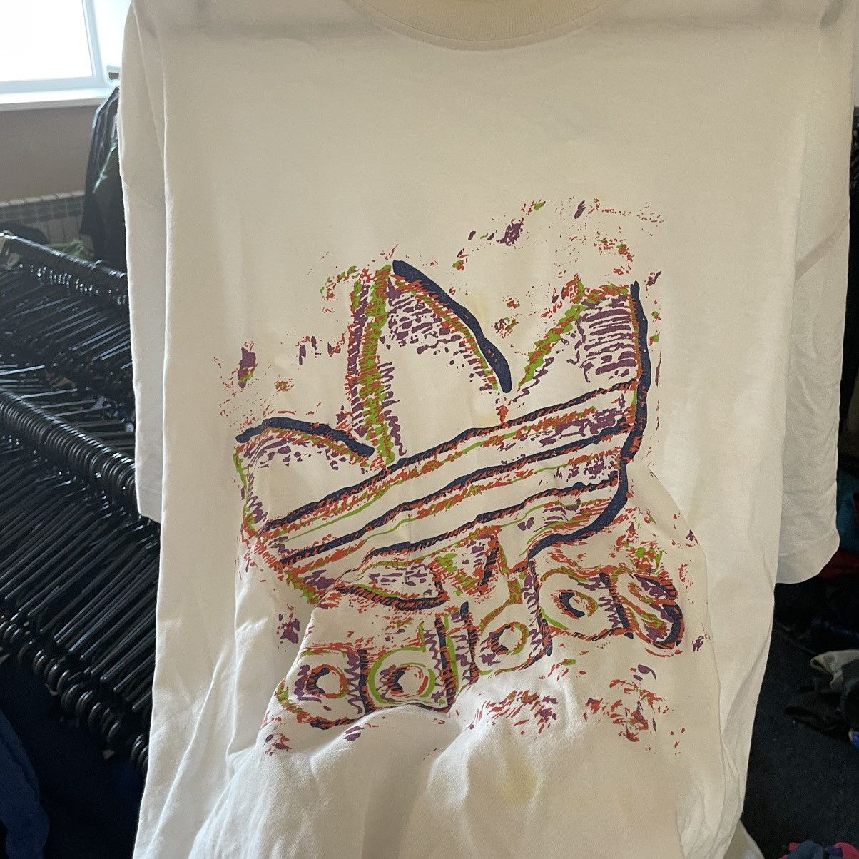 Adidas × Vintage 90s Adidas Big Logo Vintage olympic Retro Tee Shirt surf Size US XL / EU 56 / 4 - 3 Thumbnail