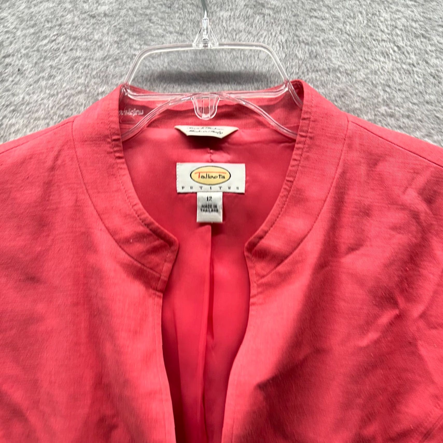 Talbots Talbots Jacket Womens 12P Pink Linen Blazer Coat 80s 90s Petites Button Shoulder Pads Blazer Girls Womens Size XL / US 12-14 / IT 48-50 - 3 Thumbnail