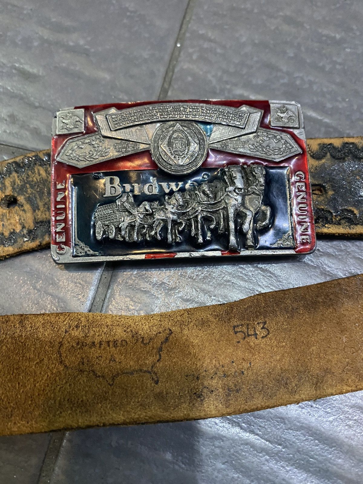 Budweiser Belt Buckle Made In USA Vintage factory 1990s