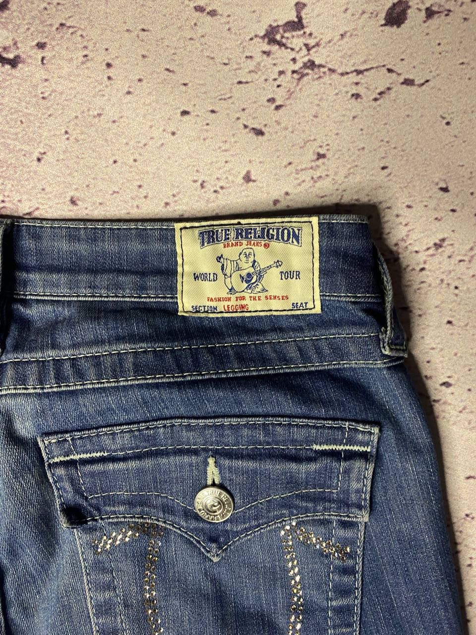 True Religion Womens Vintage True Religion jeans diamonds 💎 luxury legging Size 29" - 3 Thumbnail