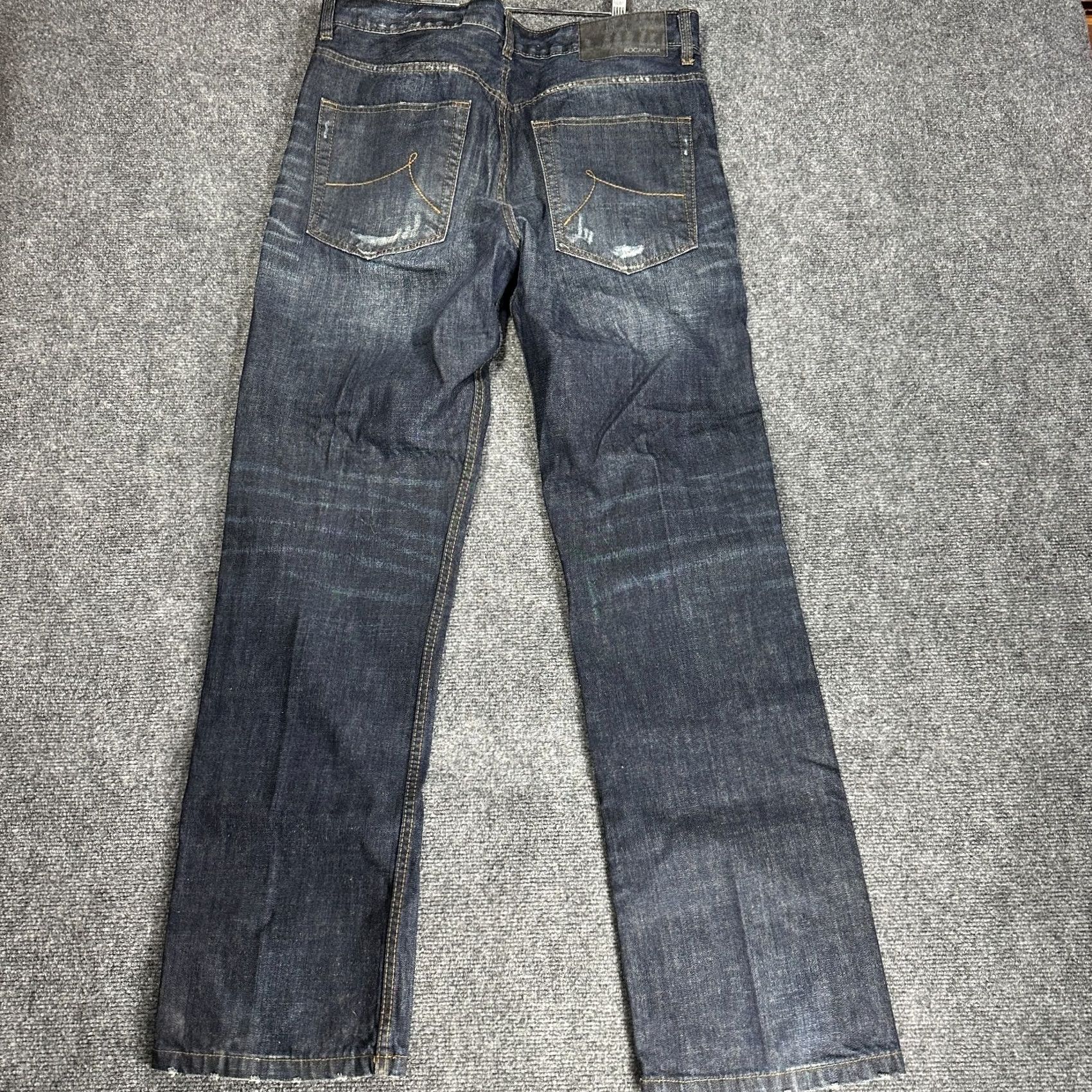 Rocawear Rocawear Jeans Mens 36 Classic Fit Dark Wash Cotton Pockets Logo Zip Fly Jeans Denim Blue 5-Pocket Design Classic Fit Mens Size US 36 / EU 52 - 7 Thumbnail