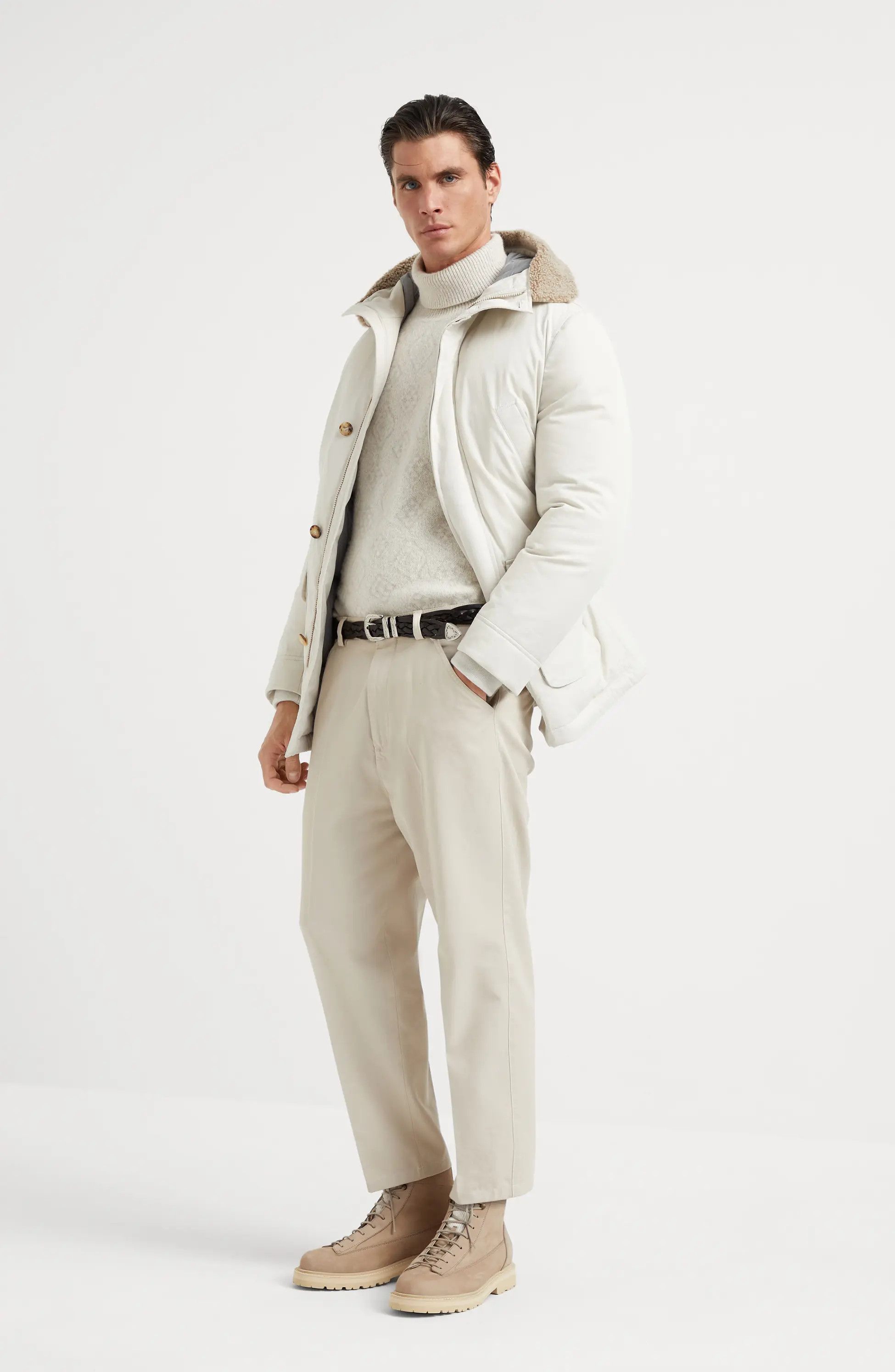 Brunello Cucinelli 0924 Wr Padded Jacket in Open White Size US M / EU 48-50 / 2 - 4 Thumbnail
