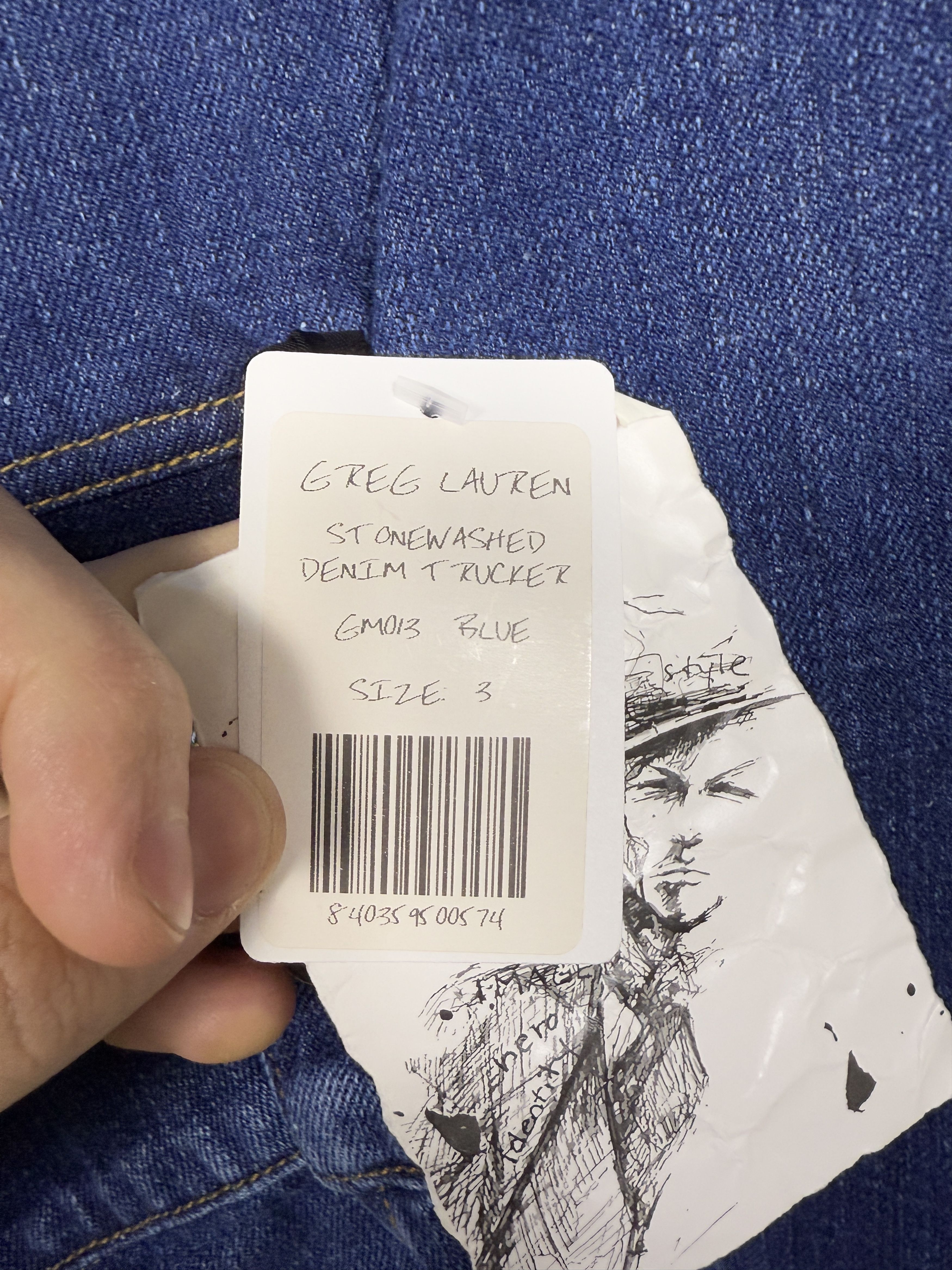 Greg Lauren Greg Lauren Stonewashed Denim Trucker Jacket Size US L / EU 52-54 / 3 - 8 Thumbnail