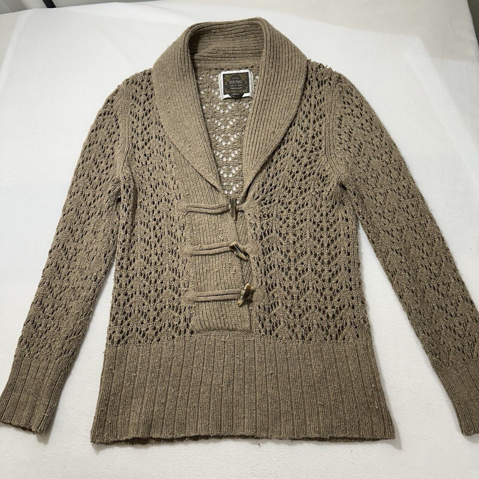 Old Navy Old Navy Large Lambs Wool Angora Cardigan Sweater Knit Beige Size L / US 10 / IT 46 - 1 Thumbnail