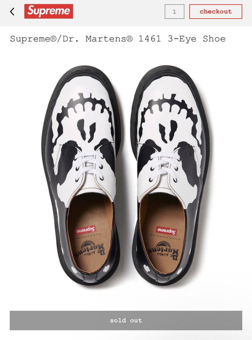 Dr. Martens × Supreme × Undercover Supreme x dr.marten 1461 3-eye shoe Size US 9 / EU 42 - 2 Thumbnail